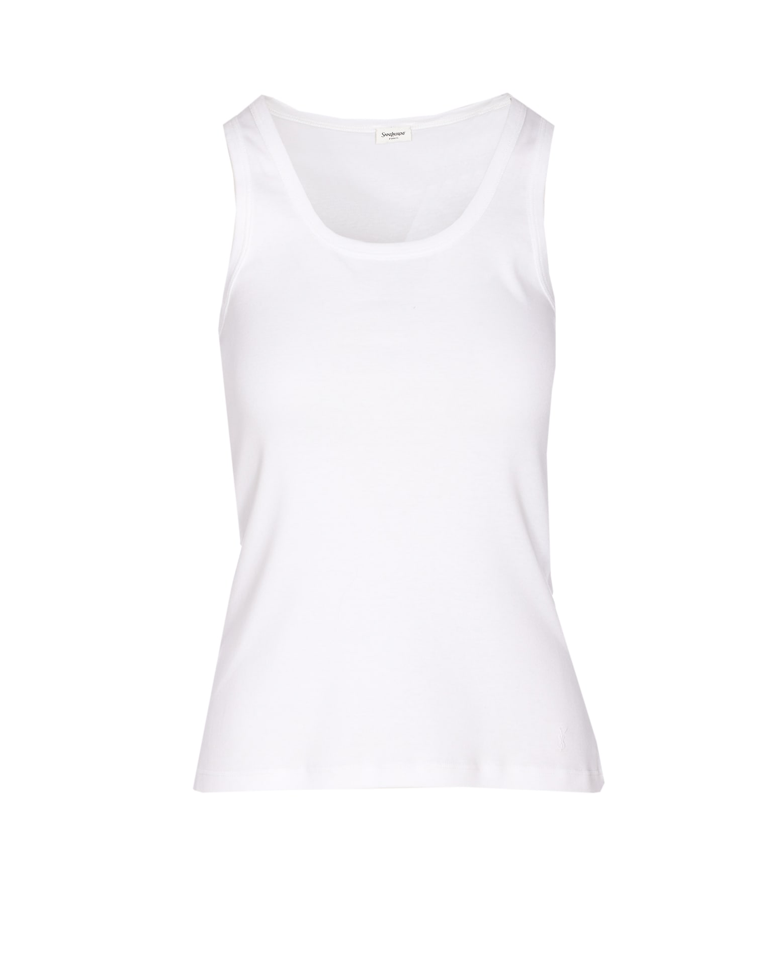 Saint Laurent Crewneck Scoop Neck Sleeveless Plain Pattern Top