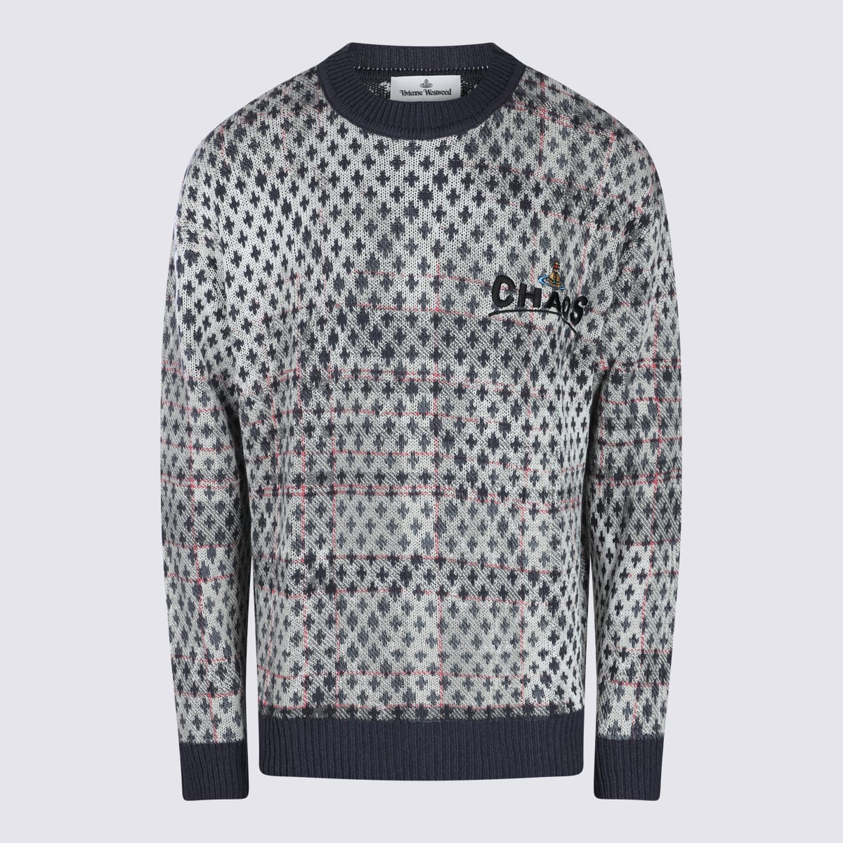 Vivienne Westwood Crew Neck Sweater With Ribbed Cuffs And Hem In Multi