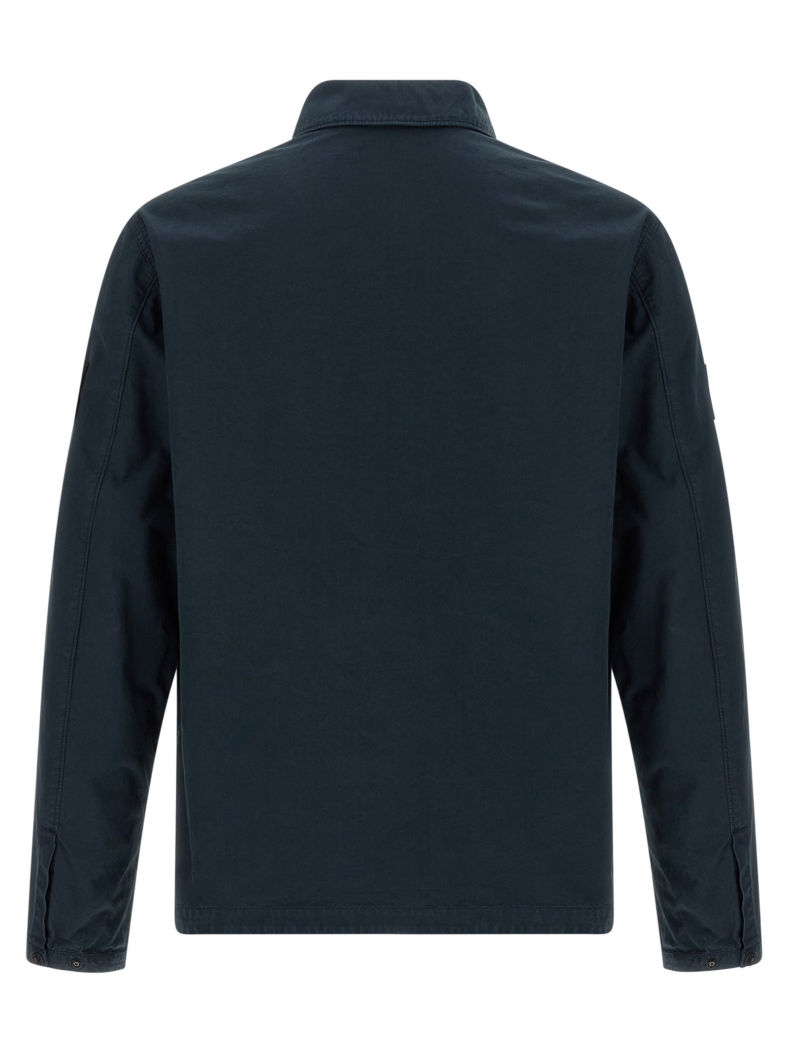 Stone Island Comfortable Overshirt With Overlapping Pockets On The Chest In Blue