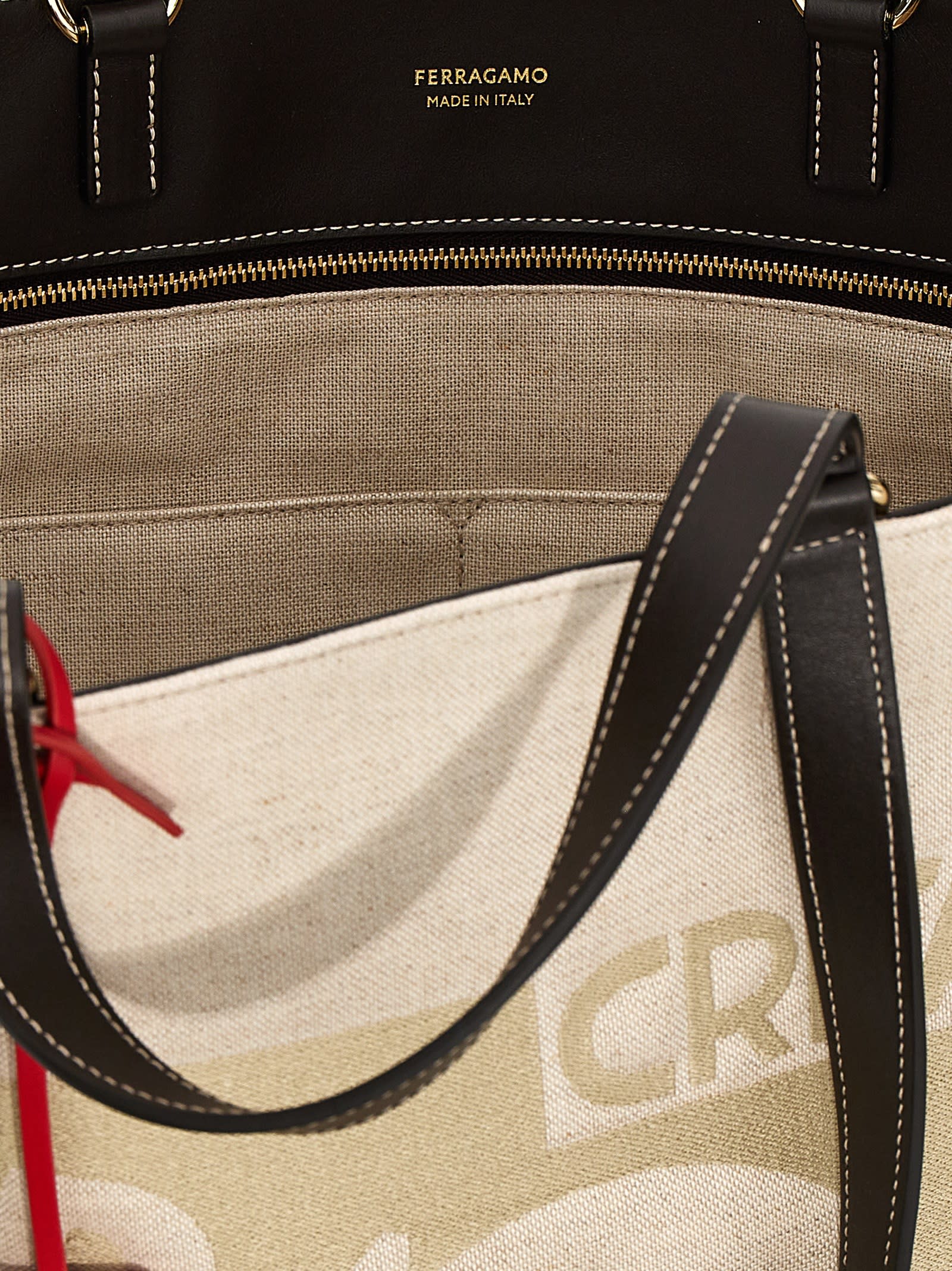 Shop Ferragamo Tote Bag L Shopping Bag In Beige