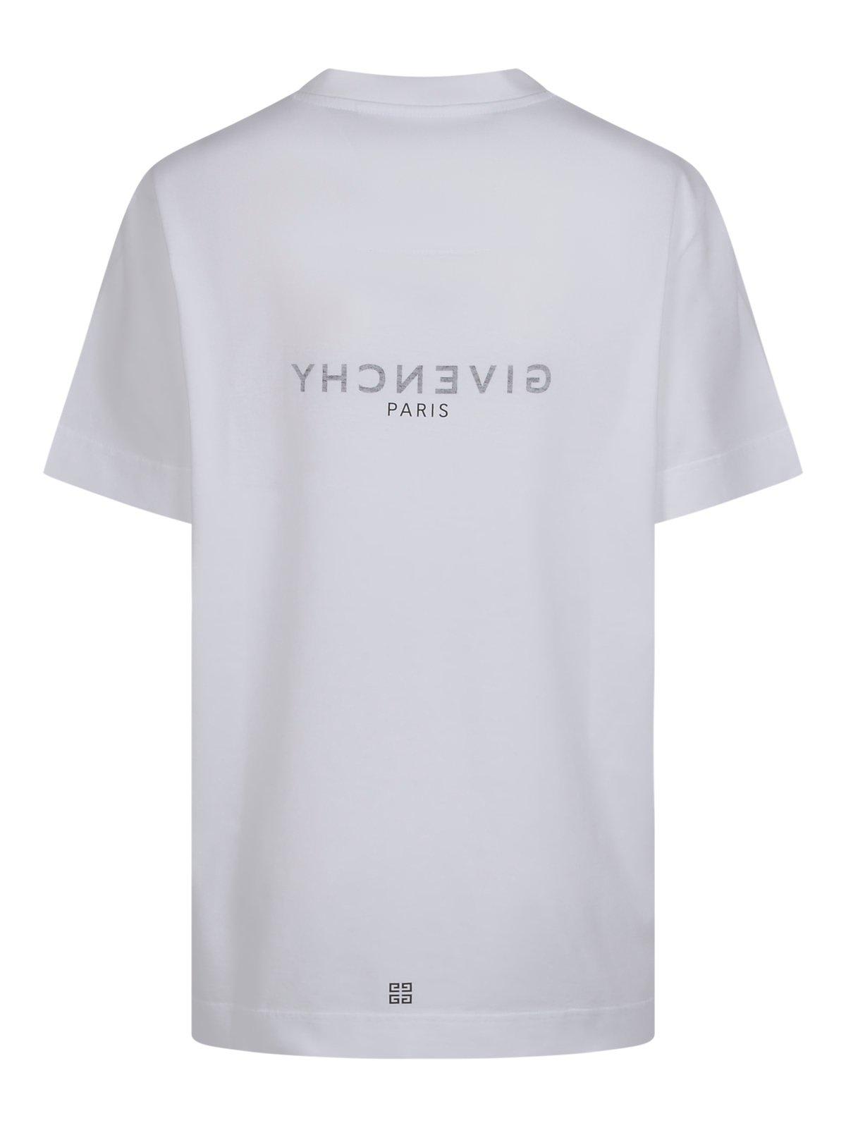 Shop Givenchy 4g Emblem Printed Crewneck T-shirt In White