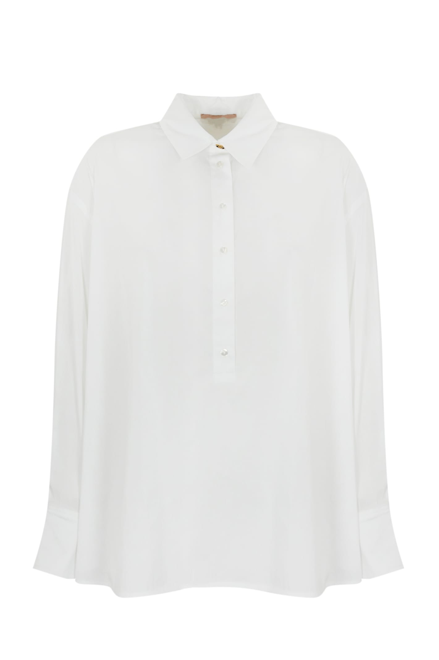 Polo-style Poplin Blouse TwinSet