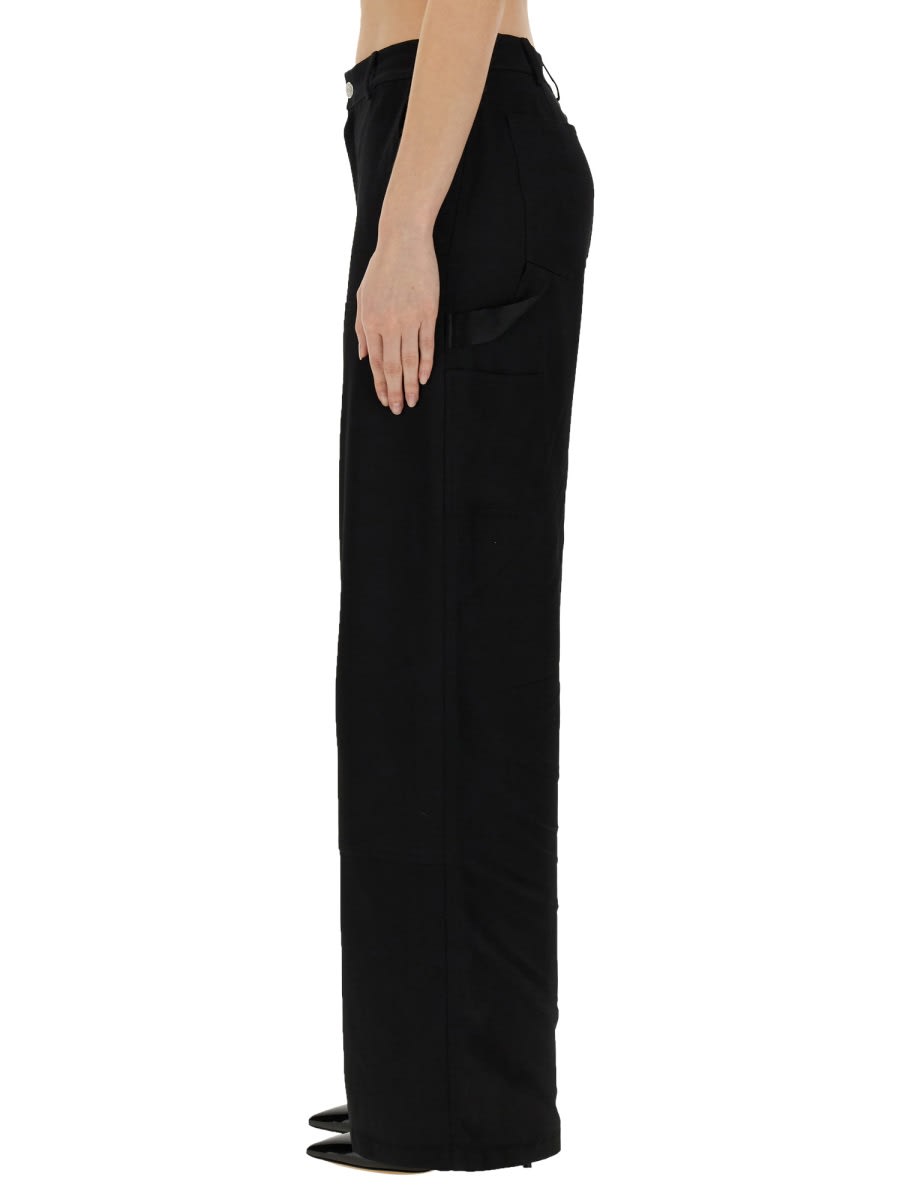 Shop M05ch1n0 Jeans Wide Leg Pants In Black