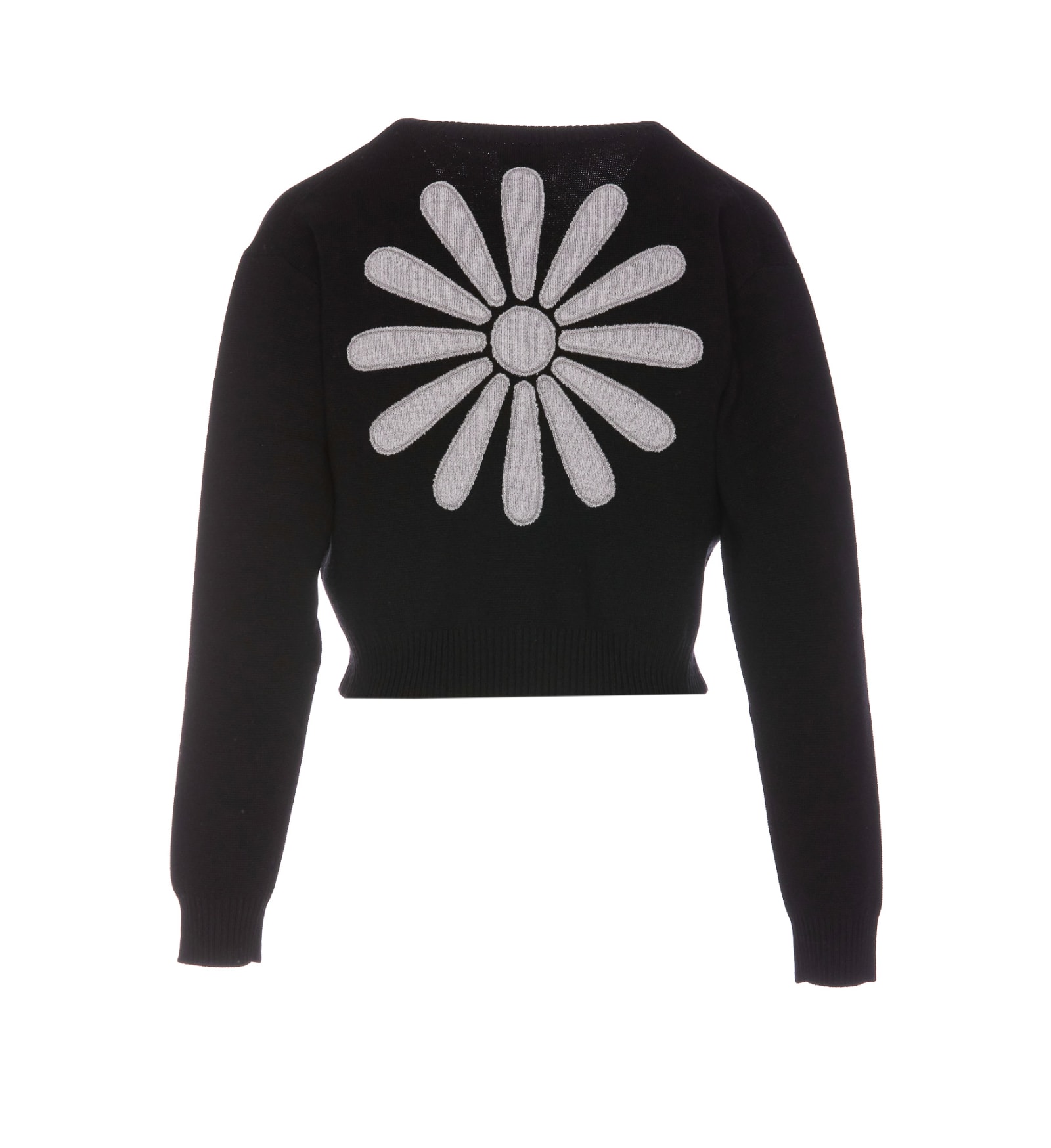 Shop Kenzo Marguerite Placed Cardigan In Black