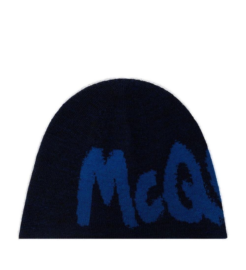 ALEXANDER MCQUEEN LOGO EMBROIDERED KNIT BEANIE