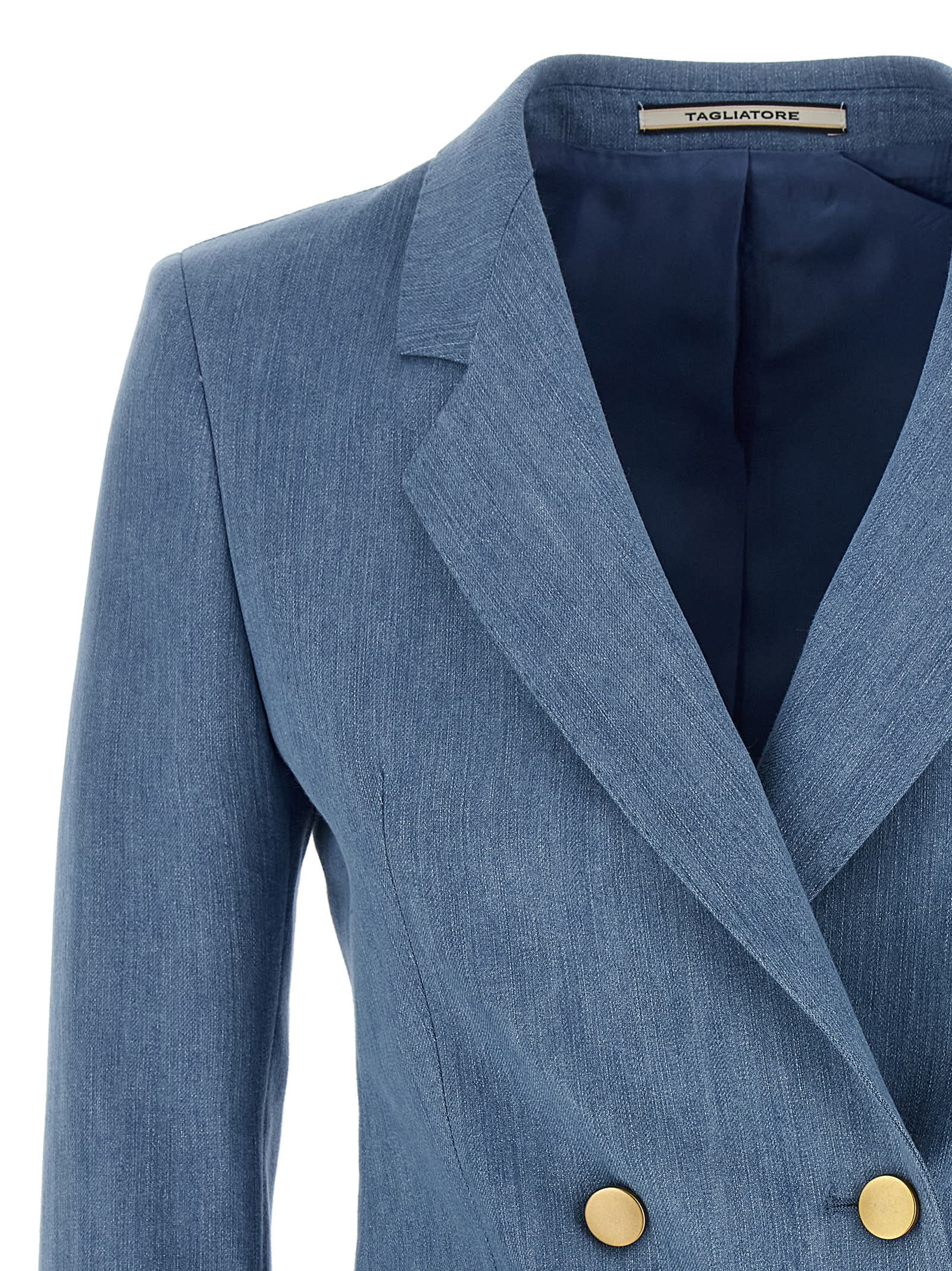 Tagliatore 'nayade' Blazer Double-breasted Gold Buttons In Blue