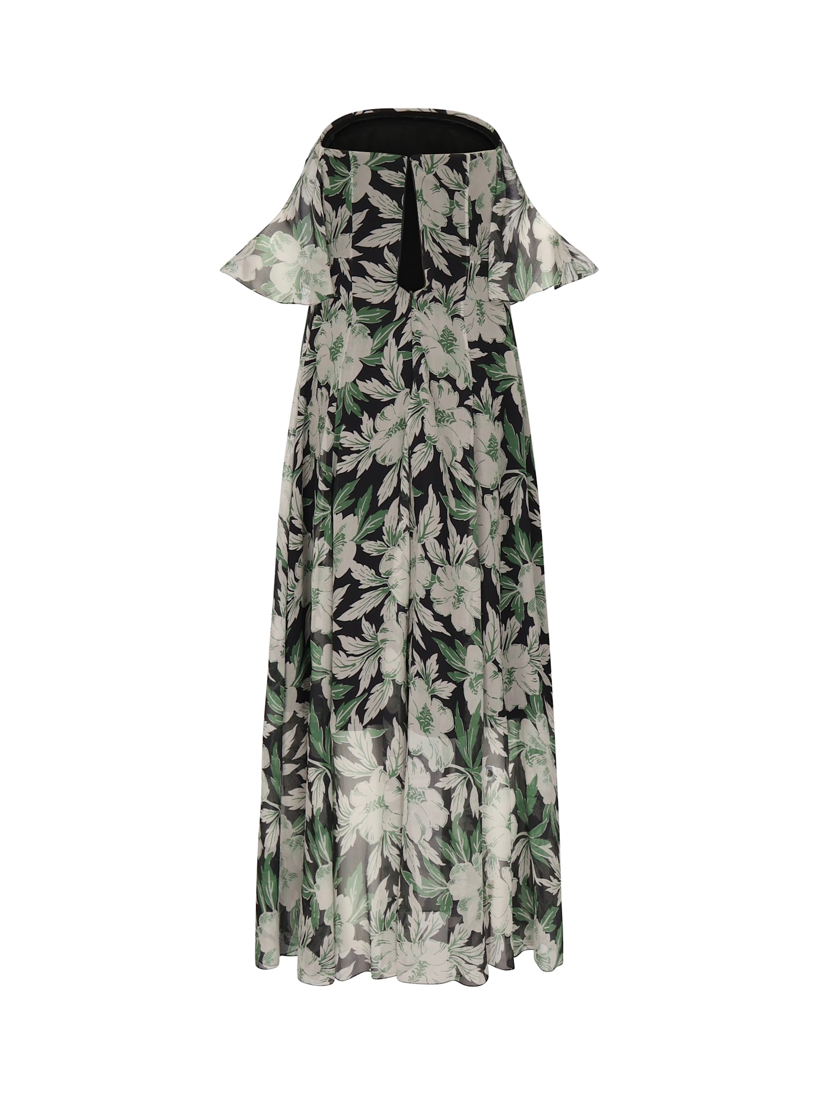 Loewe Off-the-shoulder Floral-print Silk-crepon Midi Dress