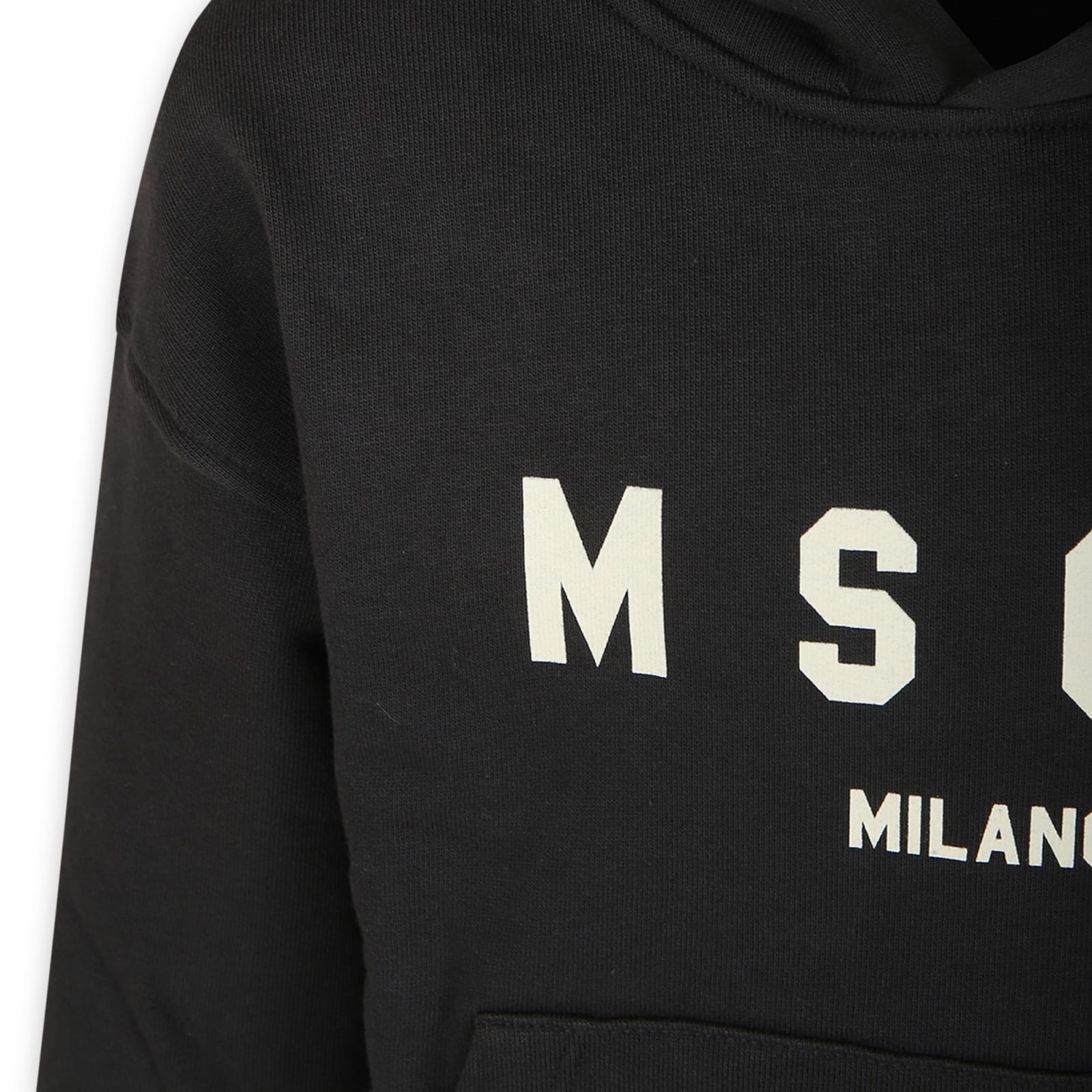 Msgm Black Sweatshirt For Boy With Logo In Piombo