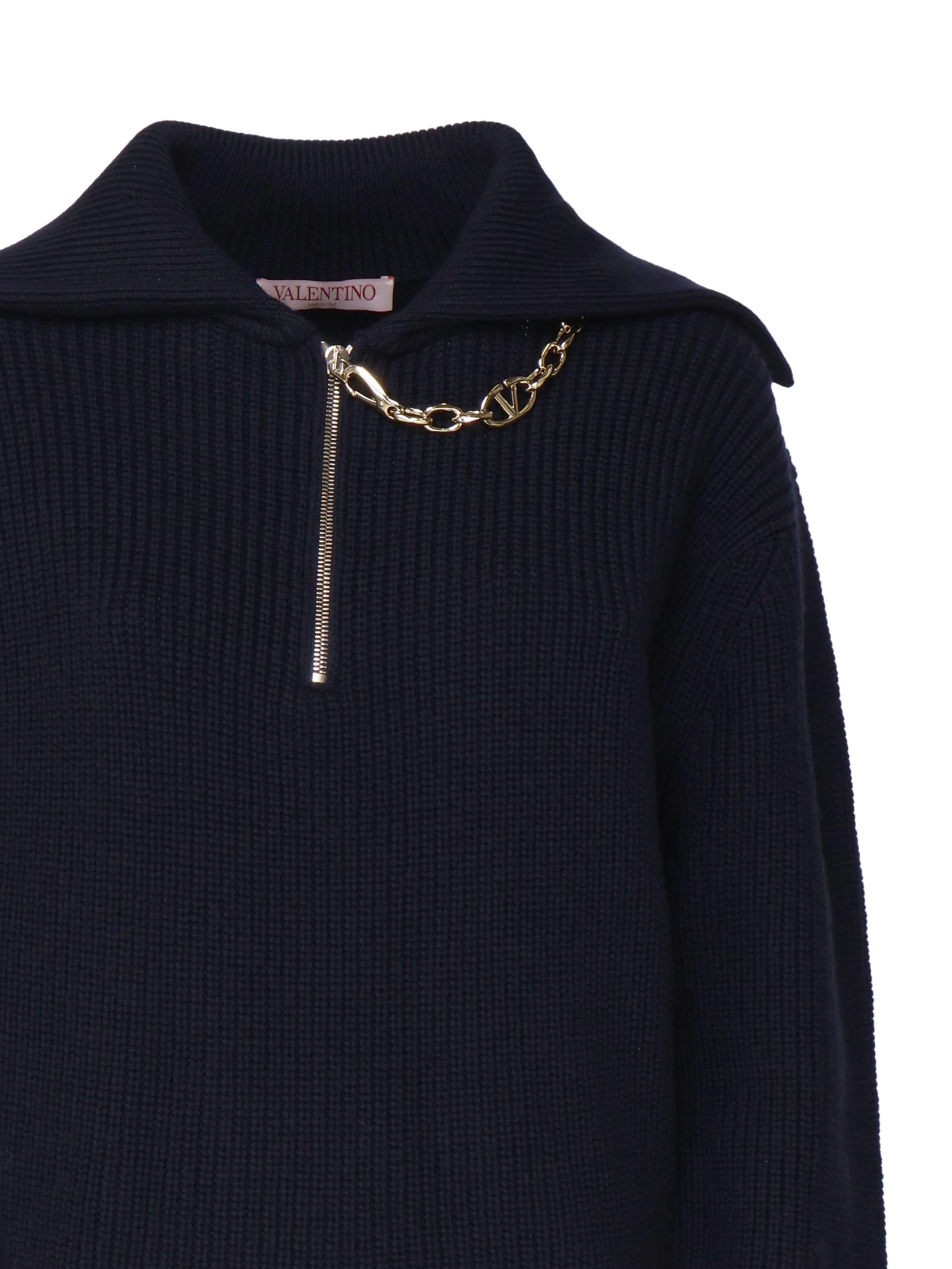 Shop Valentino Virgin Wool Sweater In Blue