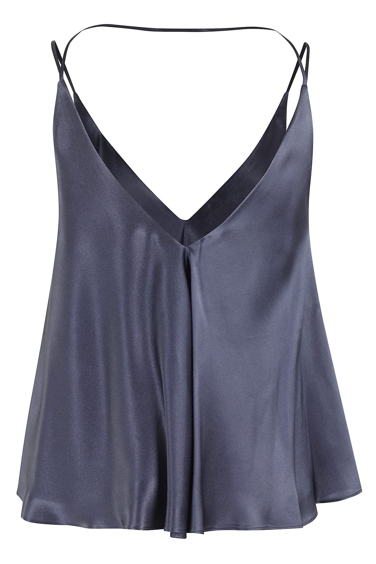 Semicouture Semi Couture Etienne Flared Satin Top In Midnight