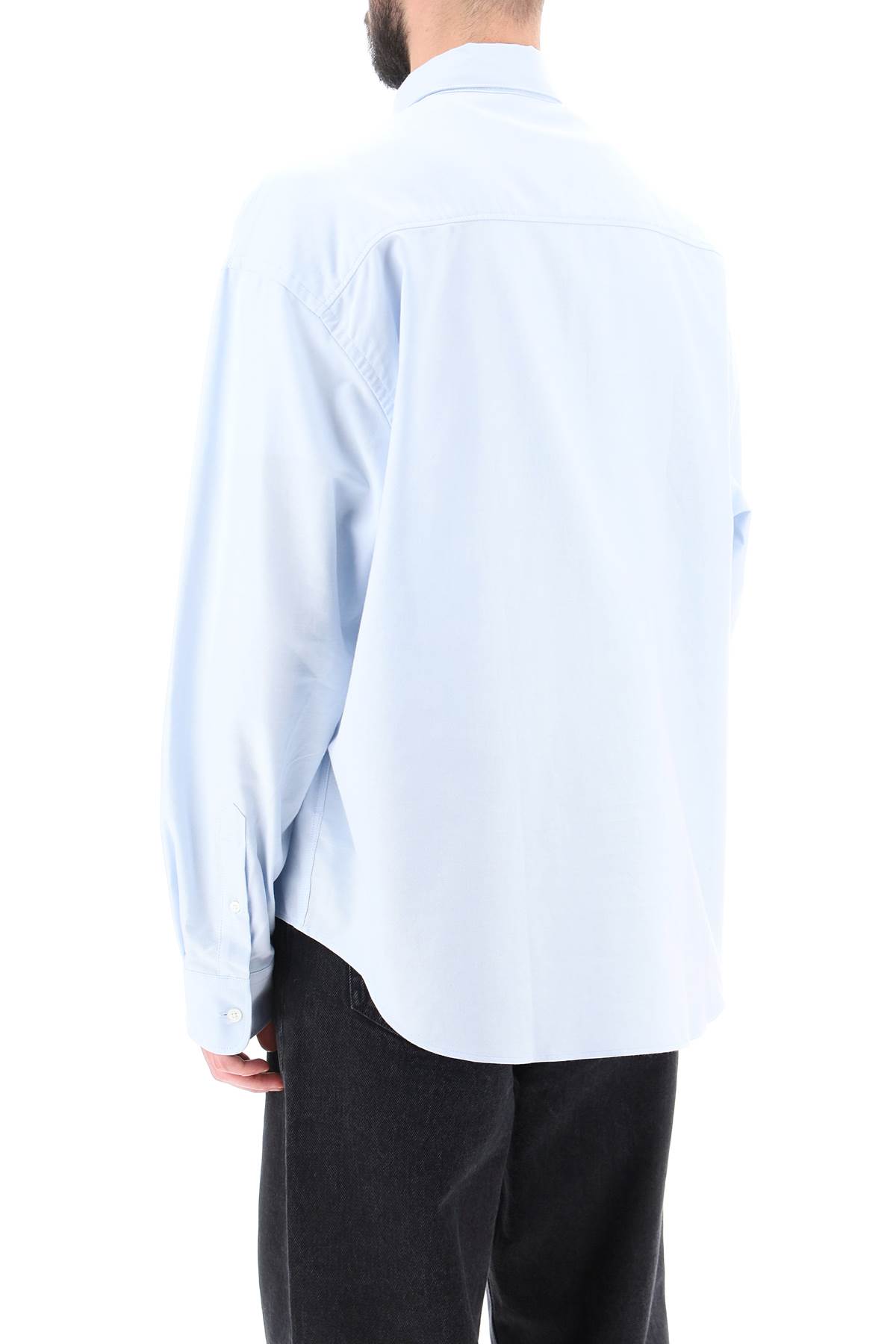 Shop Ami Alexandre Mattiussi Ami De Coeur Boxy Shirt In Sky Blue (light Blue)
