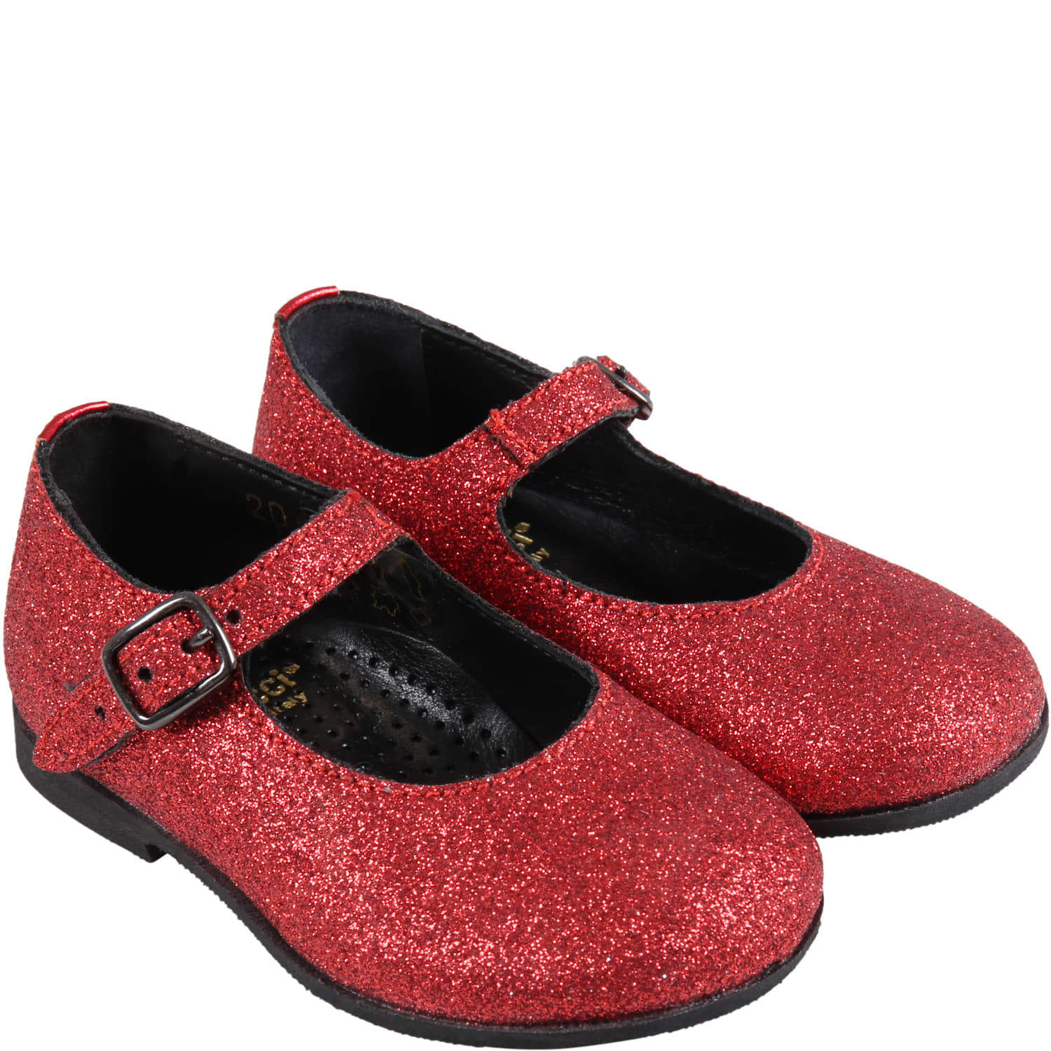GALLUCCI RED BALLET FLATS FOR GIRL T00315HMA1F300