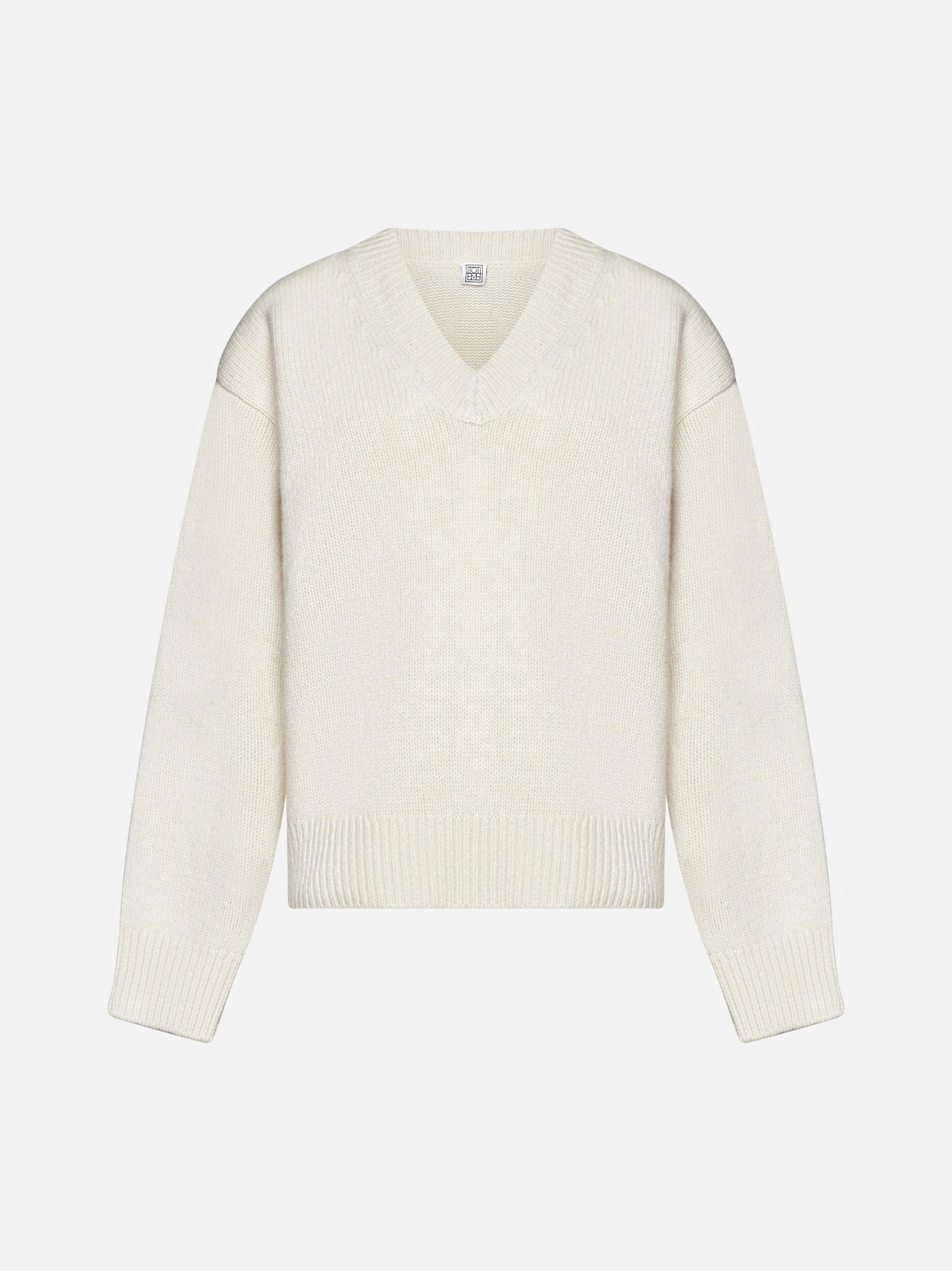 Shop Totême Wool And Cashmere Sweater In White