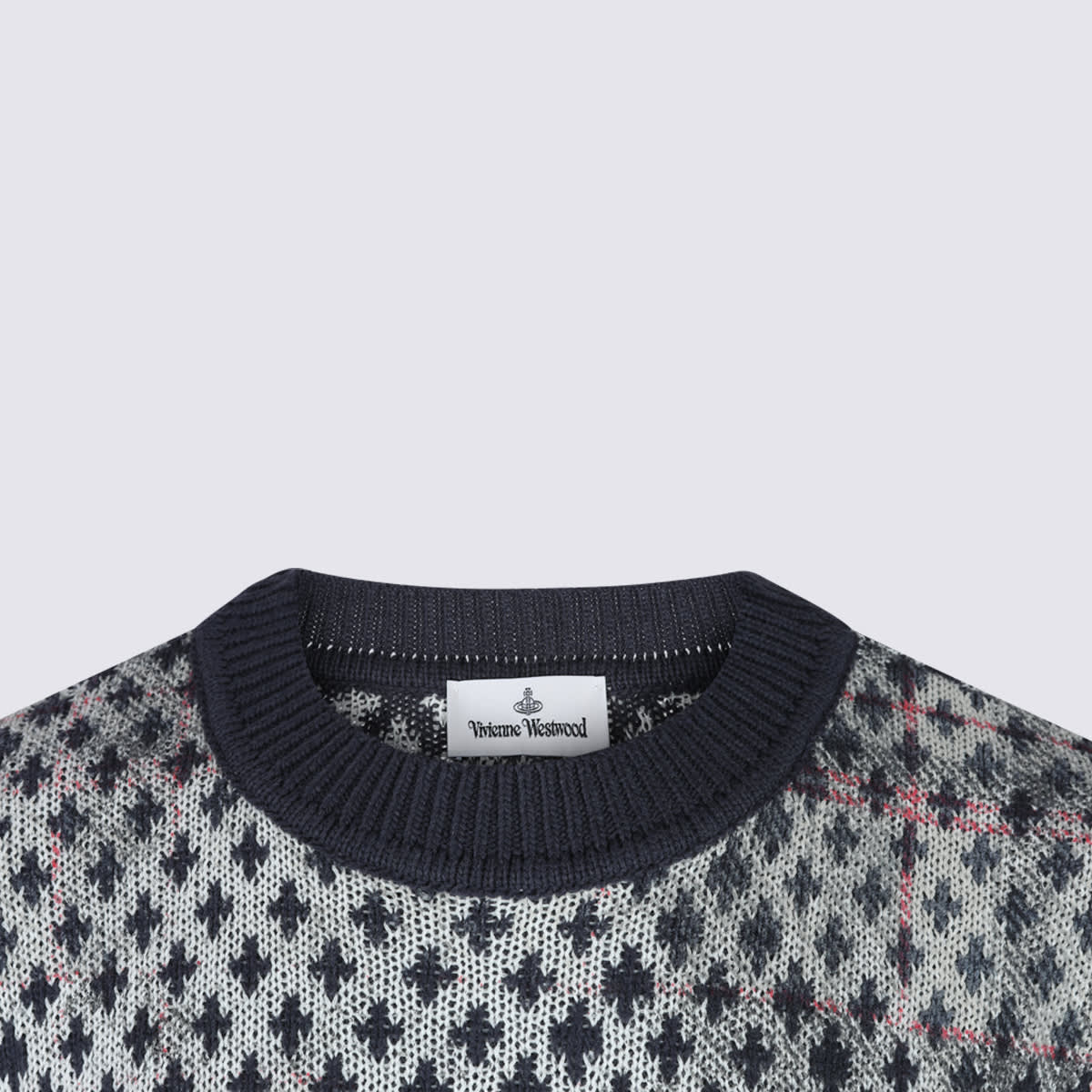Vivienne Westwood Crew Neck Sweater With Ribbed Cuffs And Hem In Multi