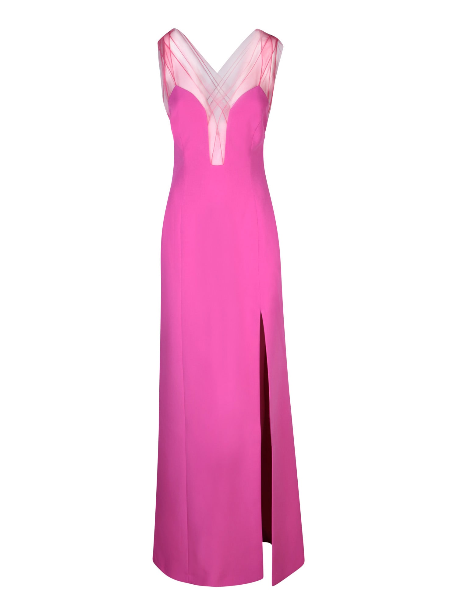 Shop Genny Magenta Long Cady Dress In Purple