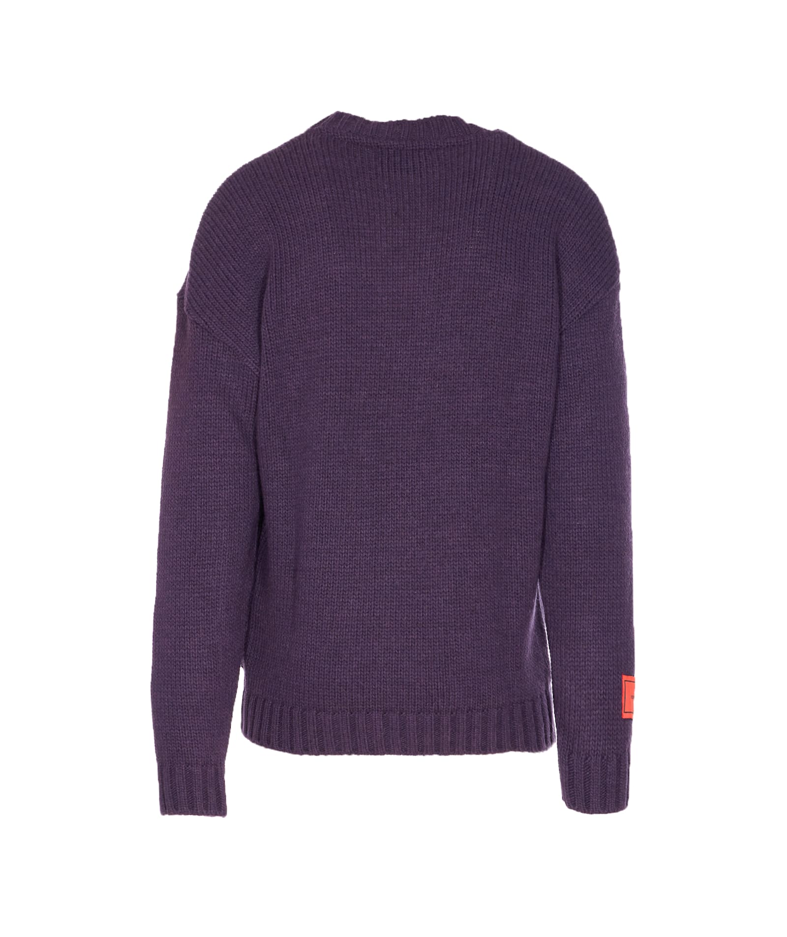 Vision Of Super Heart-embroidered Button Cardigan In Purple