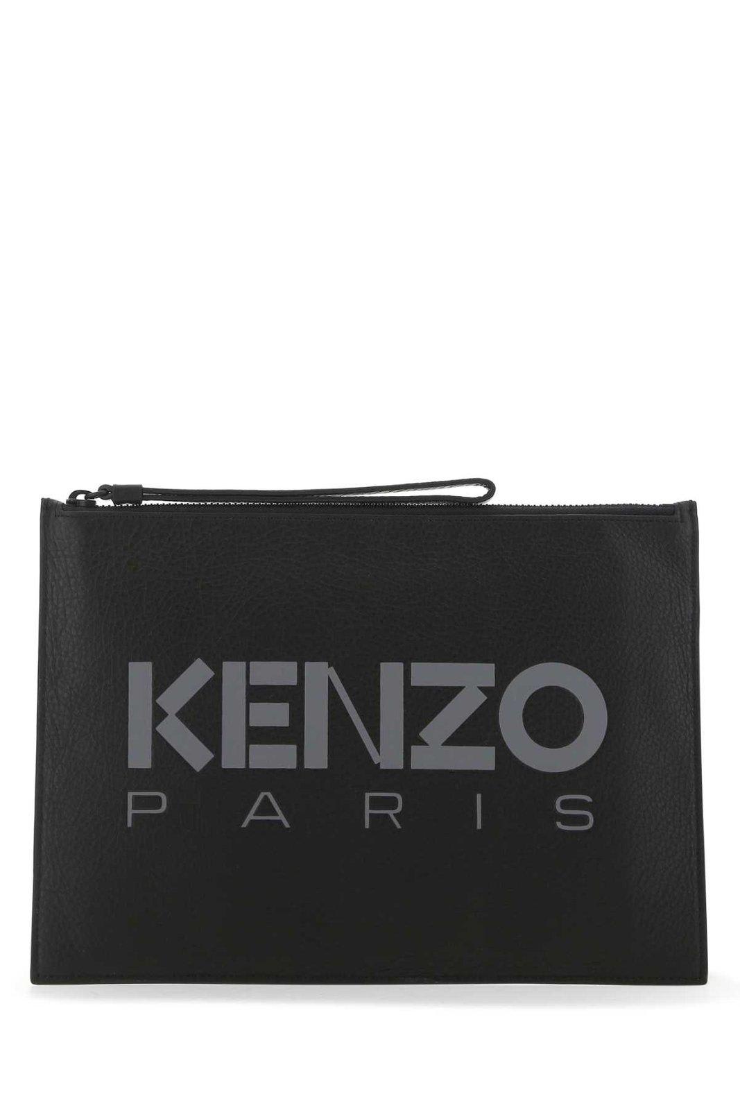 Kenzo Logo-printed Zipped Clutch Bag