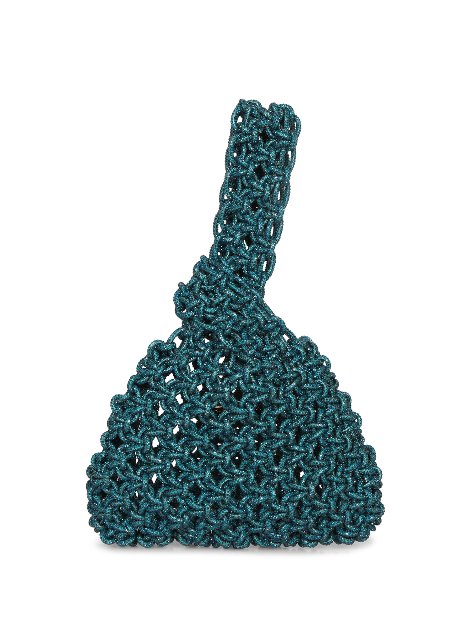 Shop Hibourama Niky Crisolite Green Woven Fabric Bag
