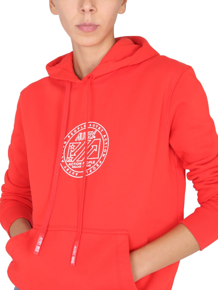 Shop Autry Hoodie In Red