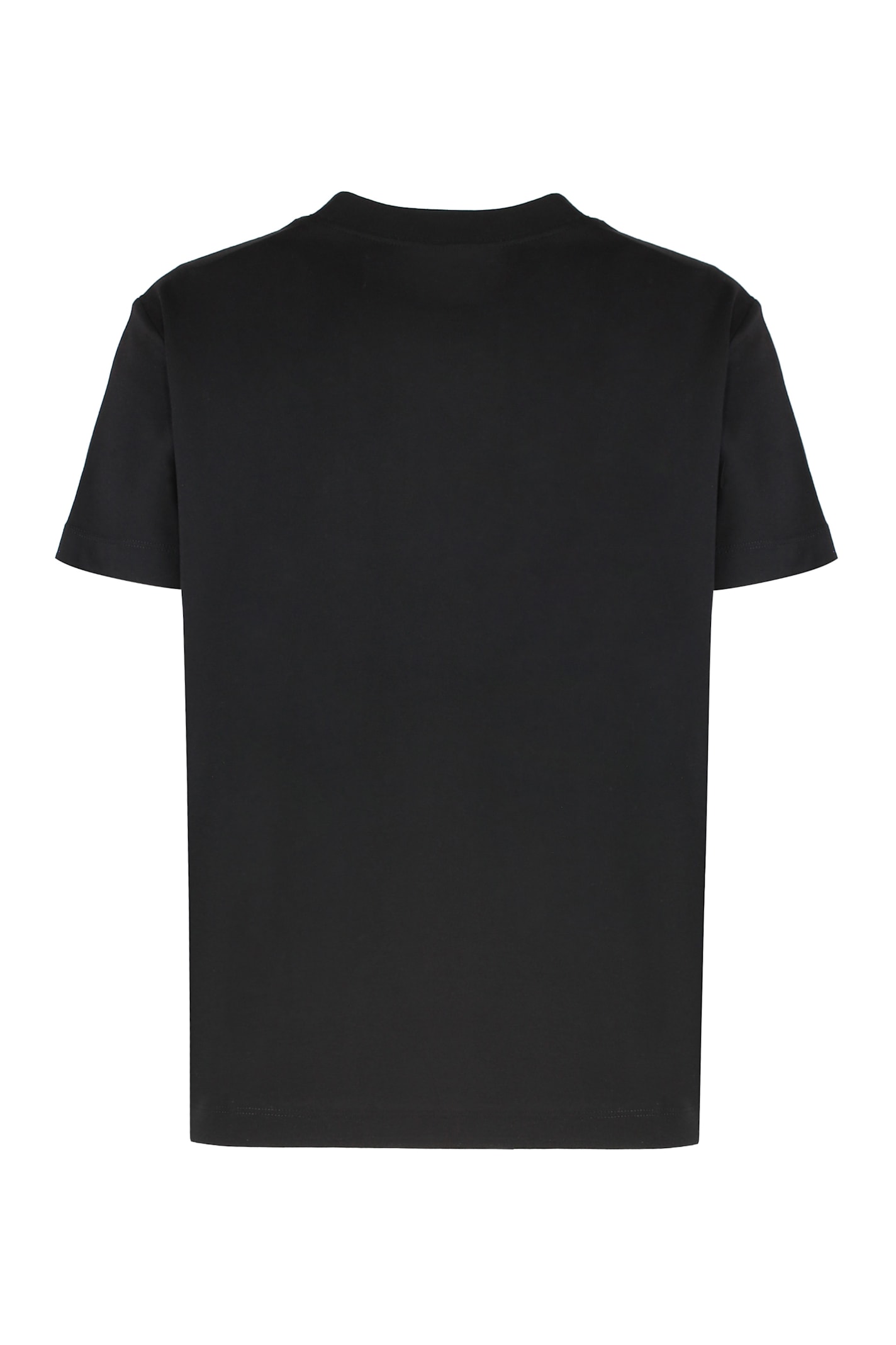 Versace Jeans Couture Ribbed Collar Crew-neck T-shirt With Graphic Print In Black