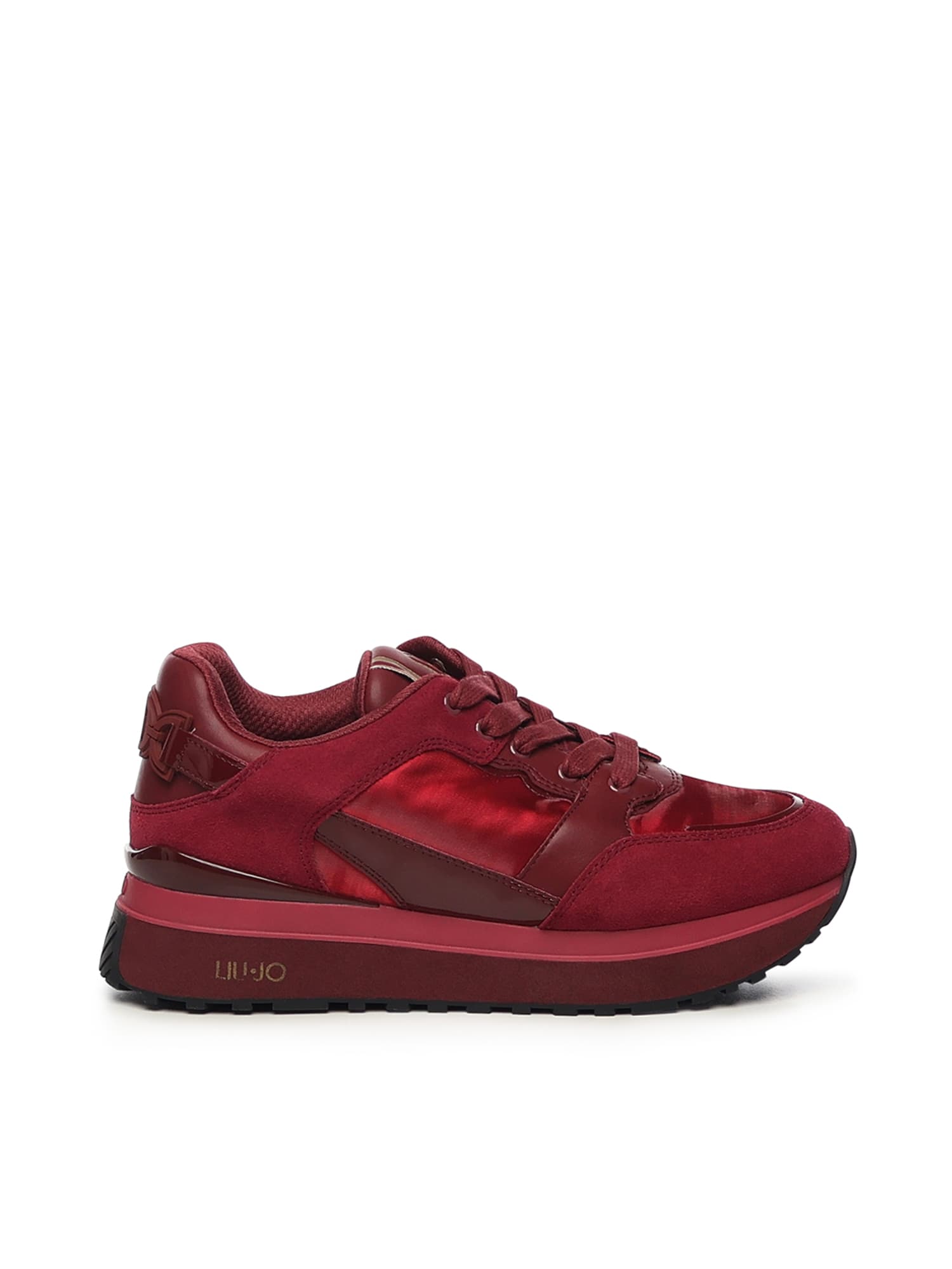 Liu •jo Leather Platform Sneakers In Pink
