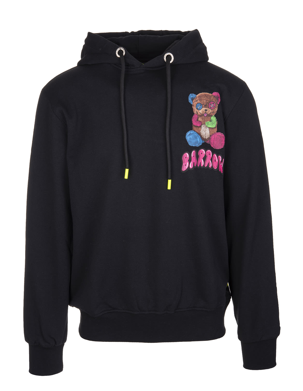 Click to view more detailed imagery on our partner's website Barrow Black Hoodie With Multicolored Teddy Bear Print In Nero