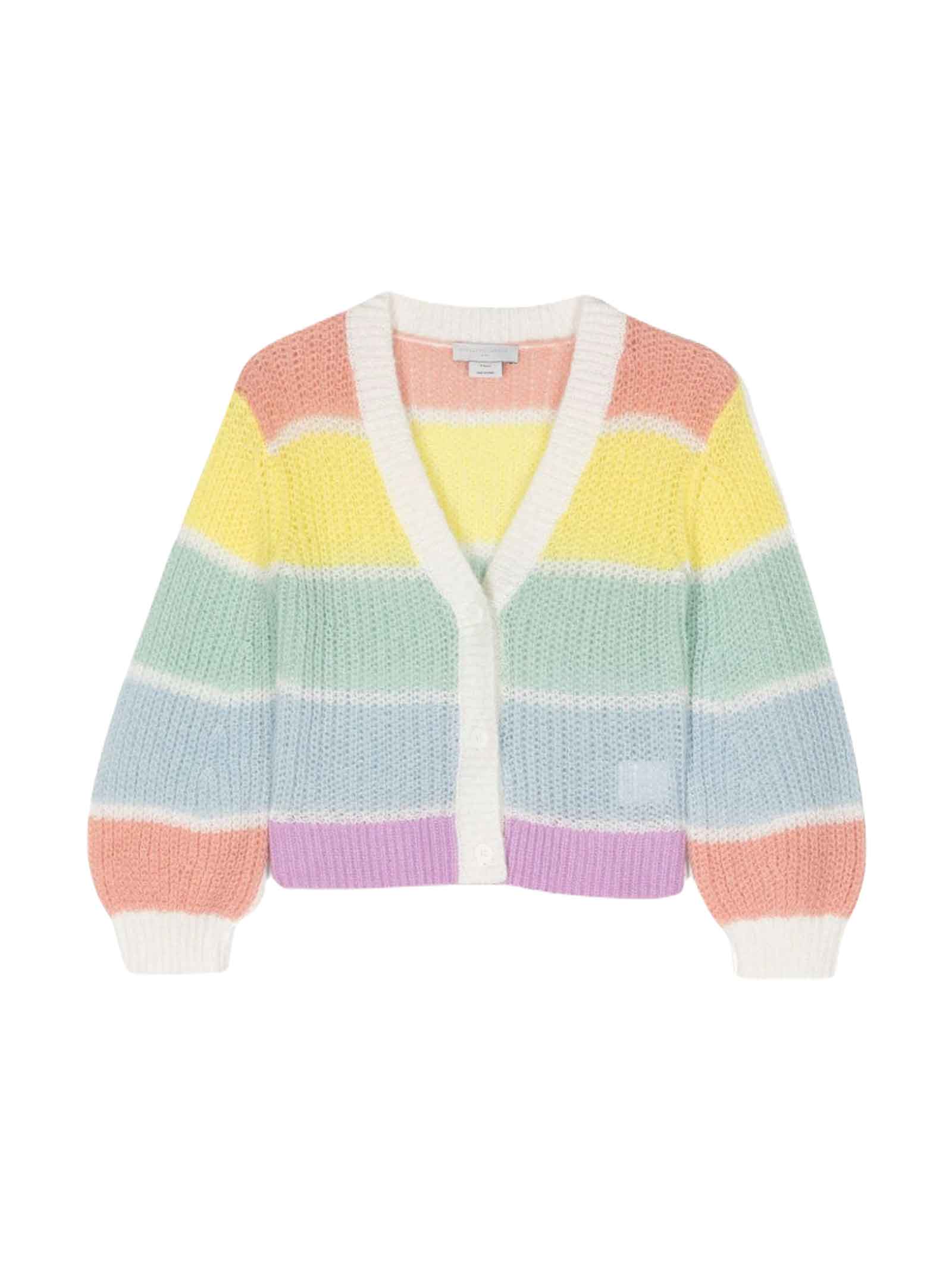 Stella Mccartney Striped Knitted Cardigan In Multicolor