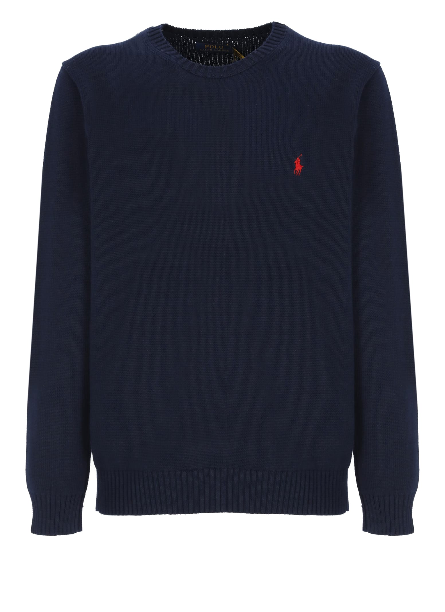 Shop Polo Ralph Lauren Sweater With Pony In Hunter Navy