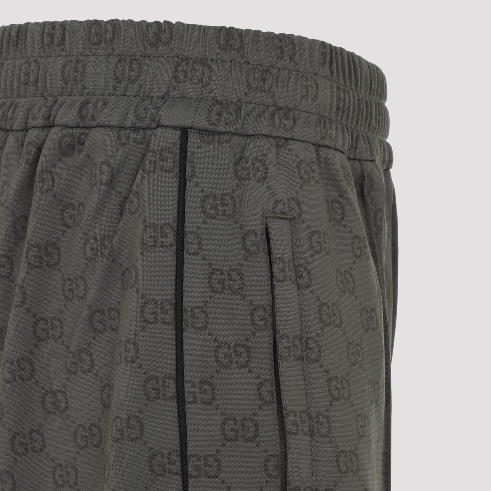 Gucci Straight-leg Trousers In Subtle Checkered Pattern In Gray