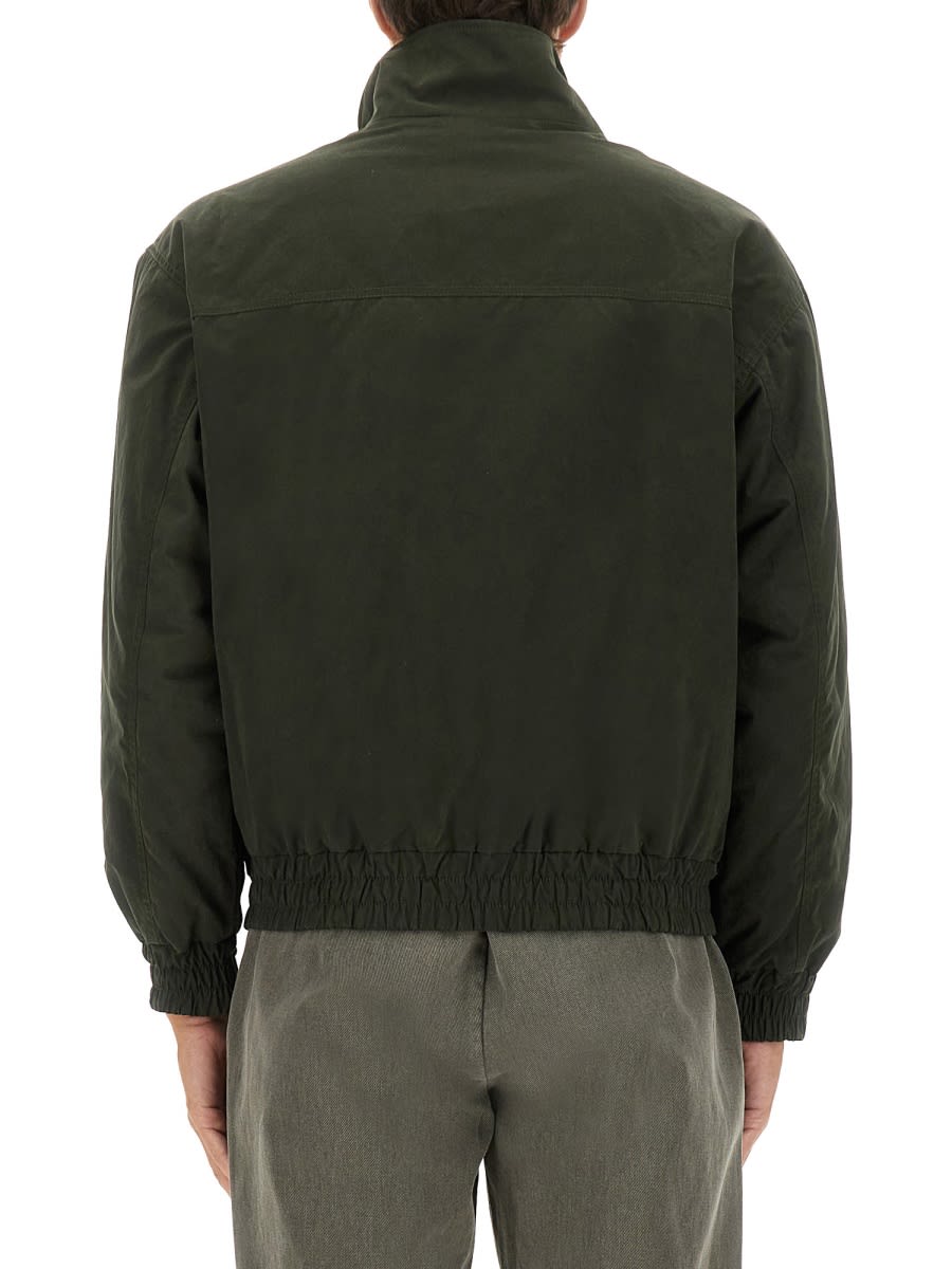 Aspesi Versatile High Collar Jacket Pockets In Green