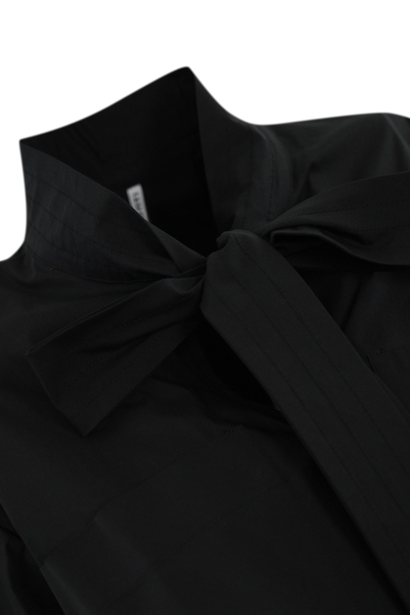 Liviana Conti Kimono Blouse With Cotton Bow In Nero