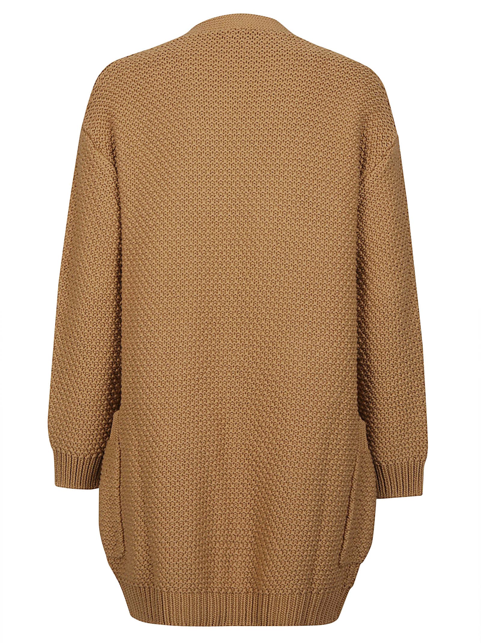 Shop Max Mara Abisso1234 Cardigan In Cuoio Unito