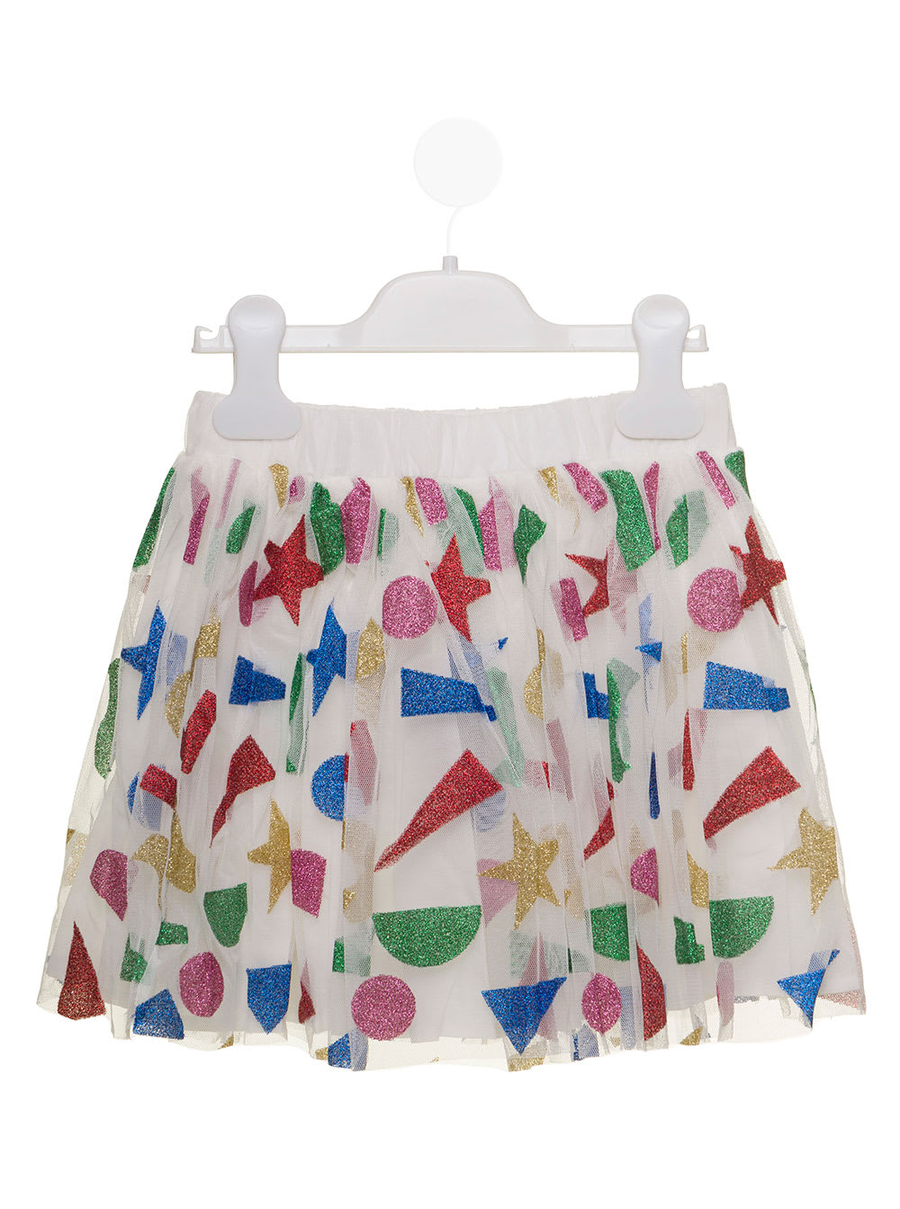 Stella Mccartney Kids Girls White Skirt With Glitter