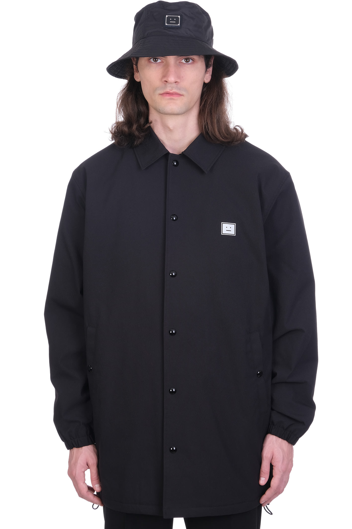 Acne Studios Oscorda Face Casual Jacket In Black Nylon