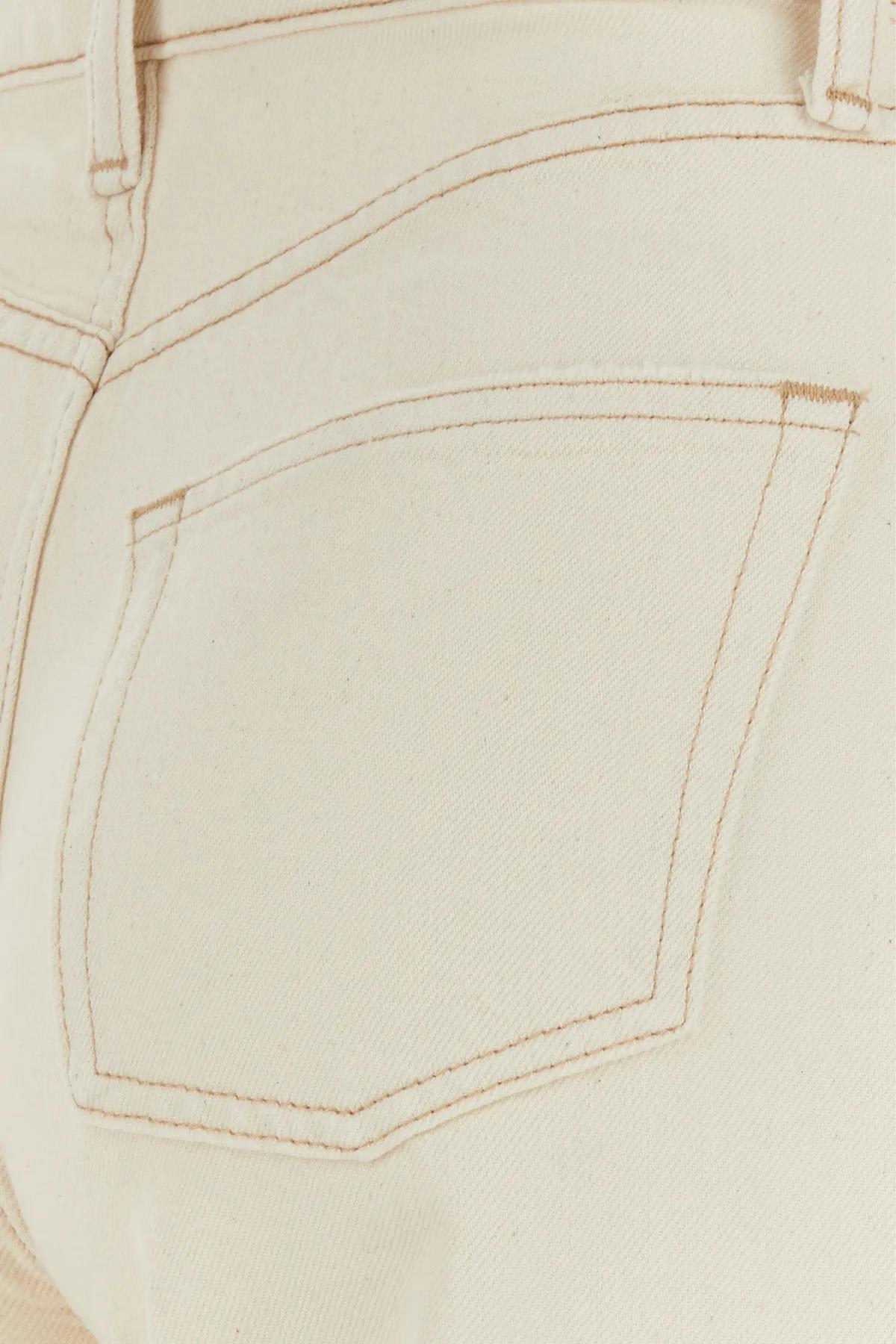 Shop Ralph Lauren Ivory Denim Wide-leg Jeans In Neutrals