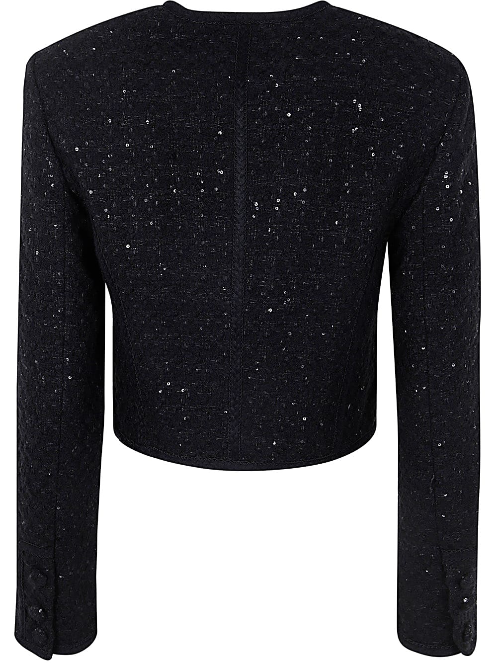 Shop Rotate Birger Christensen Boucle Crop Jacket In Black