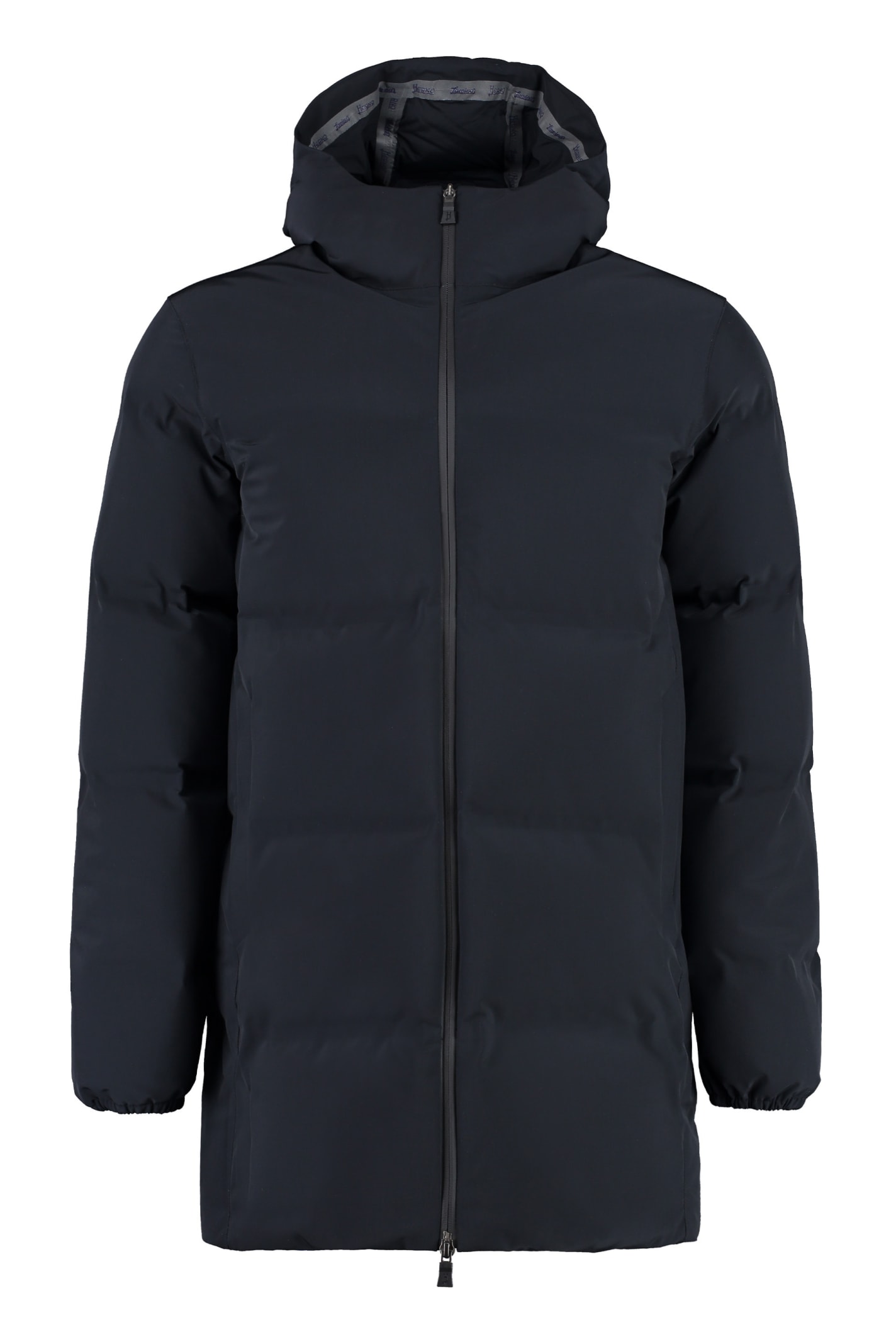 Shop Herno Long Quilted Parka In Black