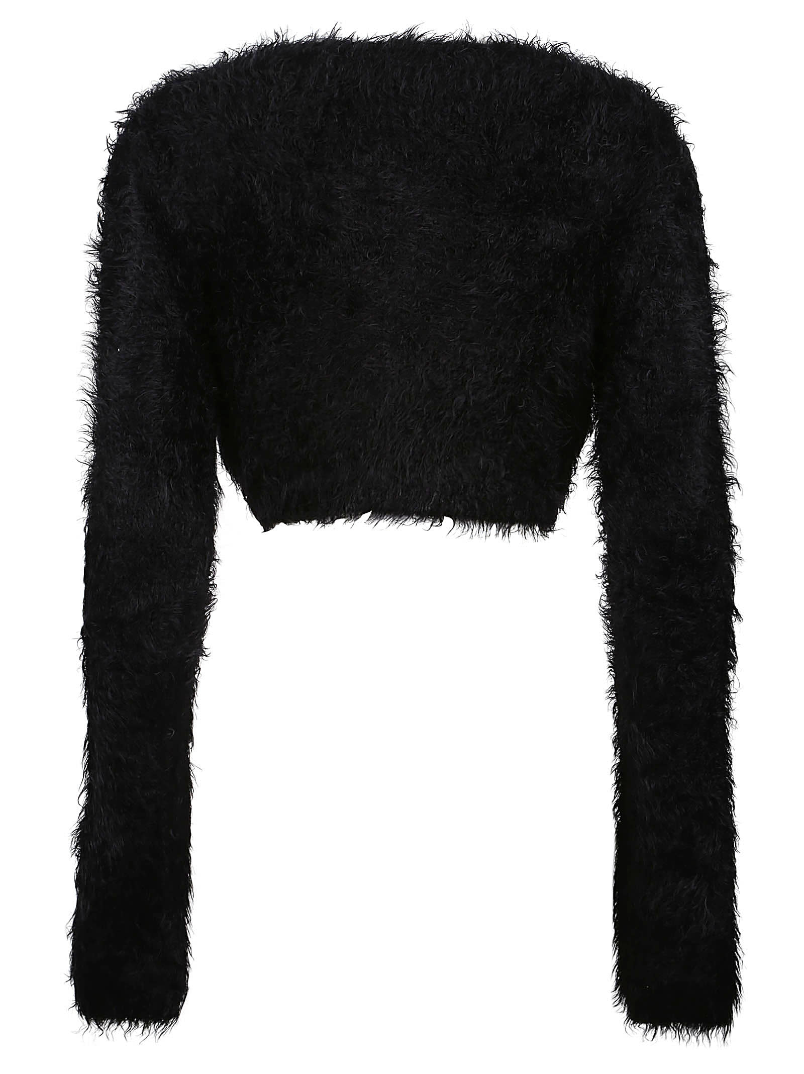 Shop Ambush Fur Knit Crop Cardigan In Tap Shoe No Color