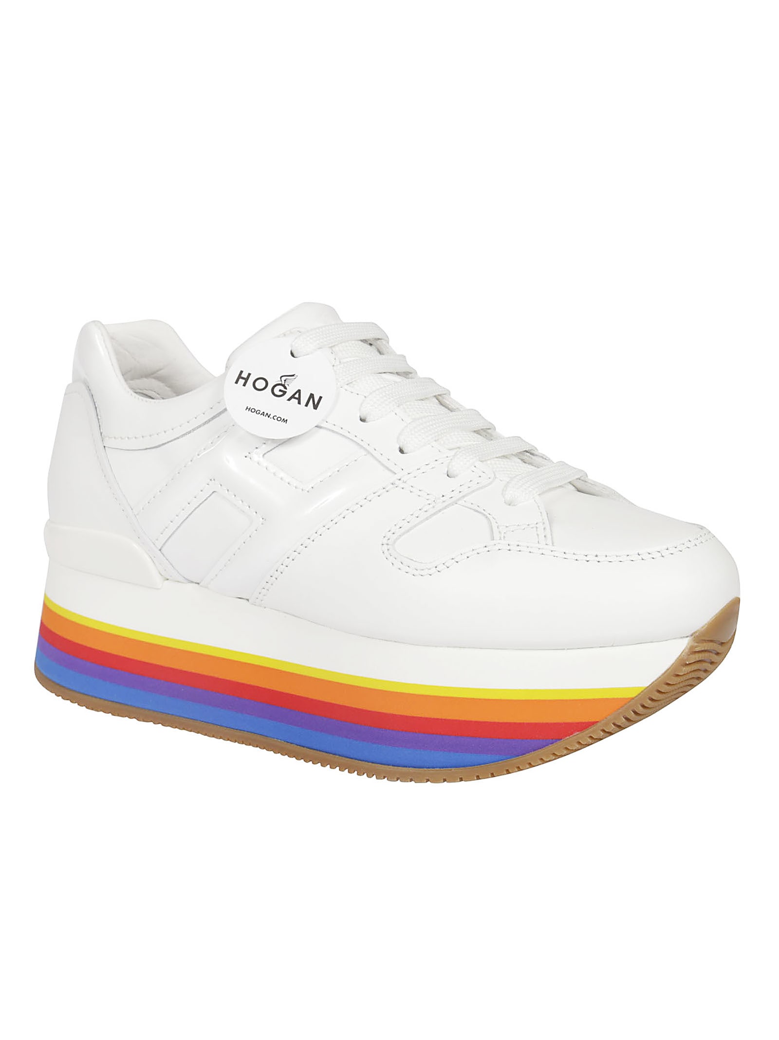 white rainbow platform sneakers