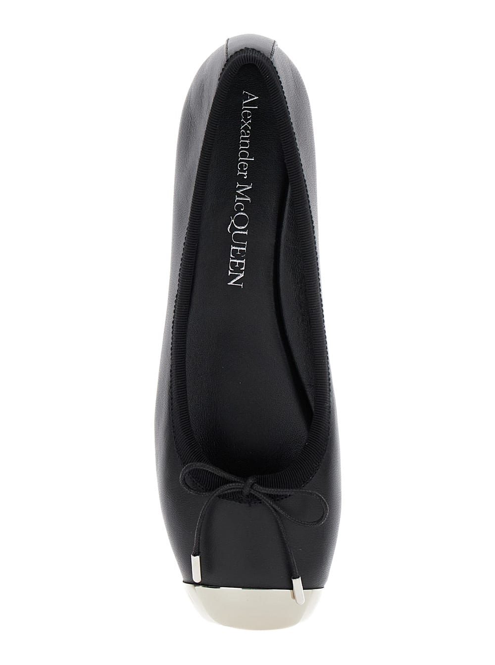 Shop Alexander Mcqueen Ballet Shoes In Nero E Argento