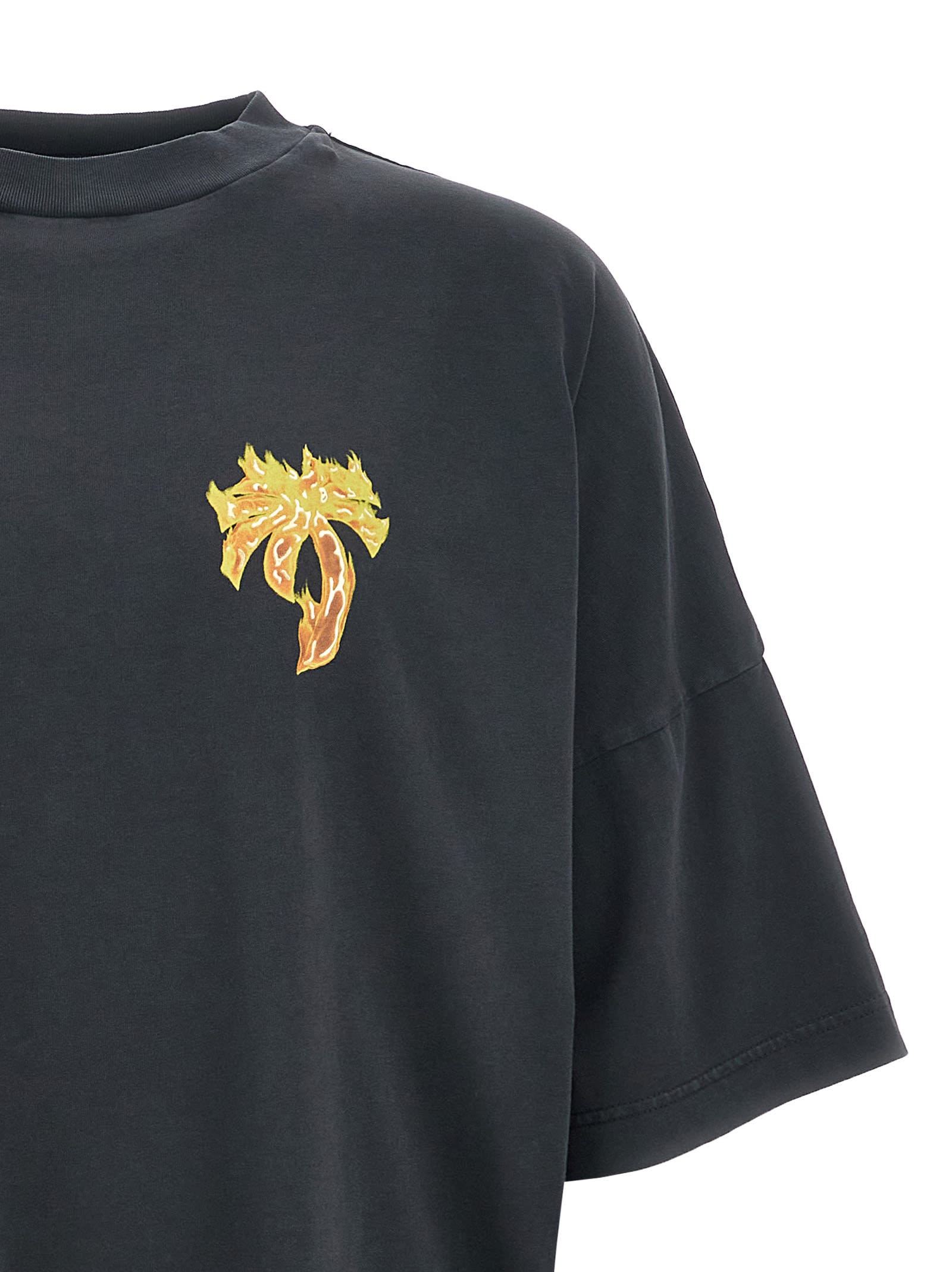 Shop Palm Angels Burning Palm T-shirt In Black