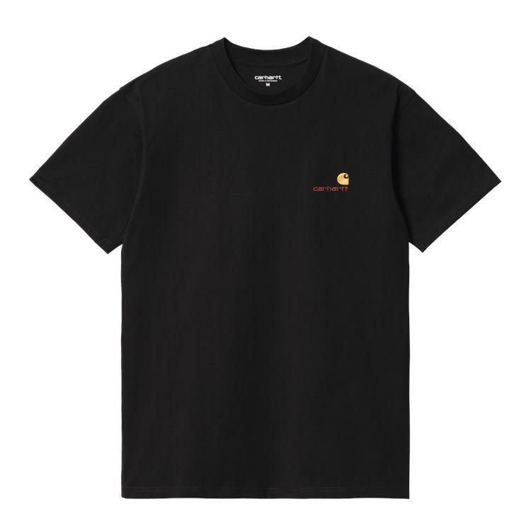 Carhartt Black American Script T-shirt In Black