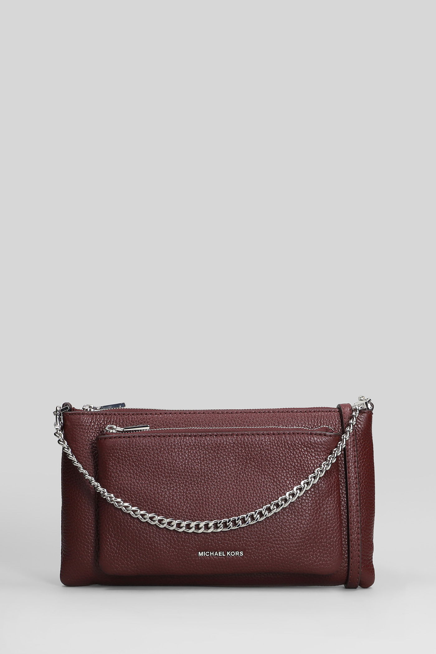Michael Kors Jet Set Shoulder Bag In Bordeaux Leather In Burgundy