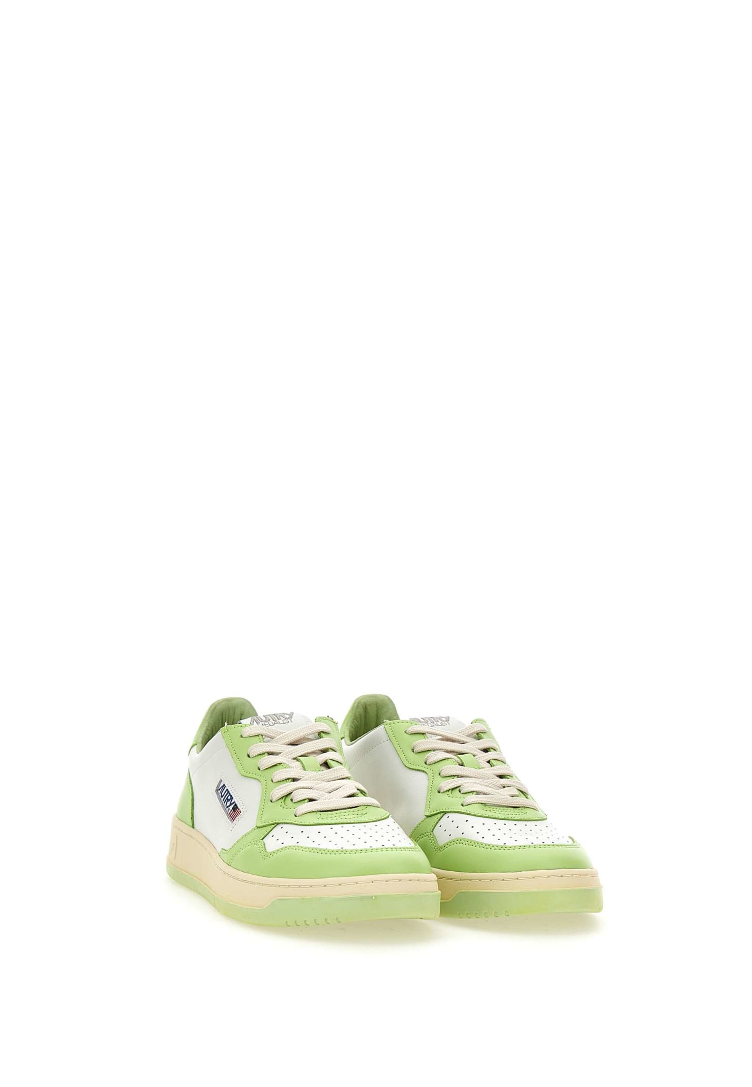 Shop Autry Aulm Wb42 Sneakers In White-green