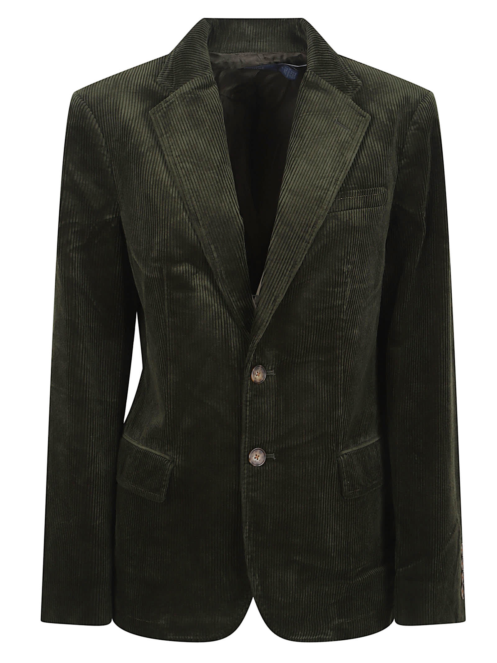 Polo Ralph Lauren Tailored Olive Green Cotton Corduroy Blazer In Green