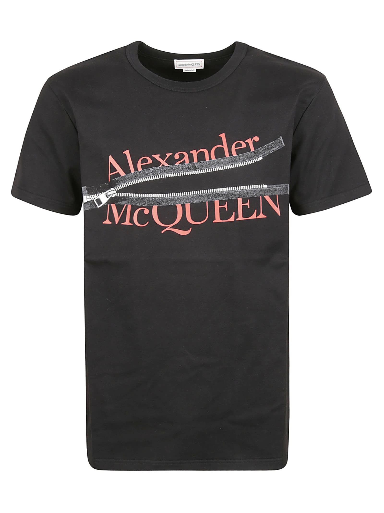 Alexander McQueen Logo Zip Print T-shirt
