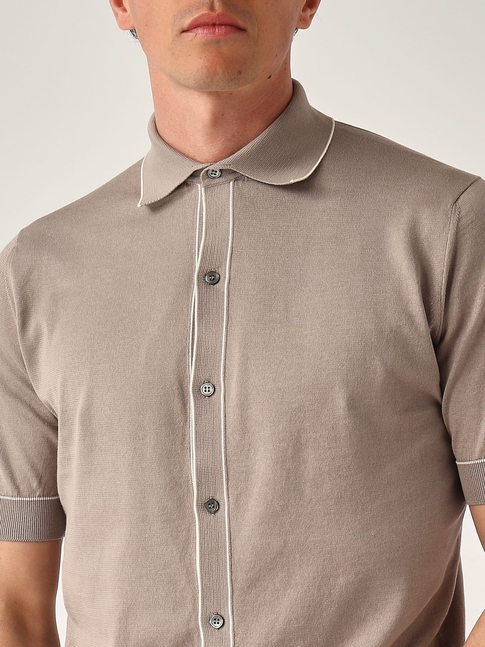 Filippo De Laurentiis Camicia M/c In Cotone Superlight Shirt In Gray