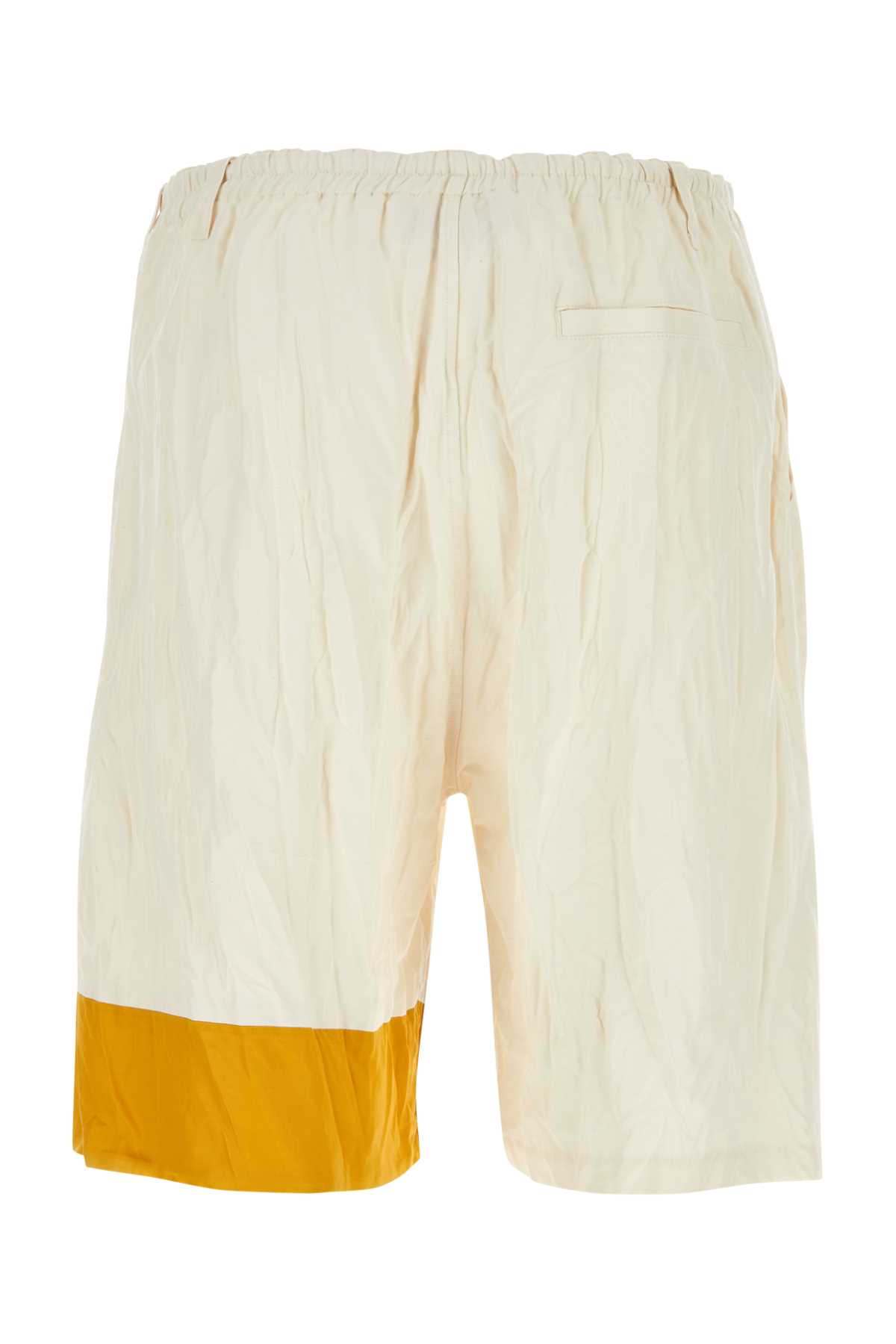 Marni Ivory Nylon Blend Bermuda Shorts In 00w04