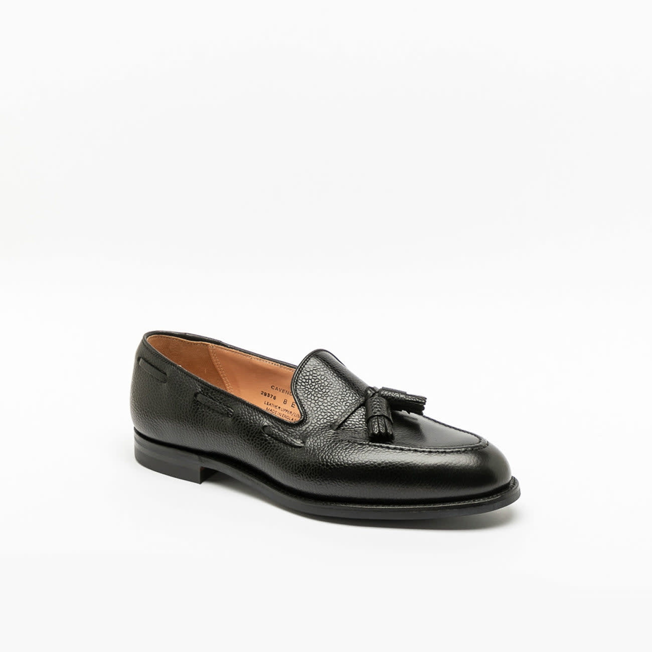 Crockett & Jones Cavendish Black Scotch Grain Tassel Loafer