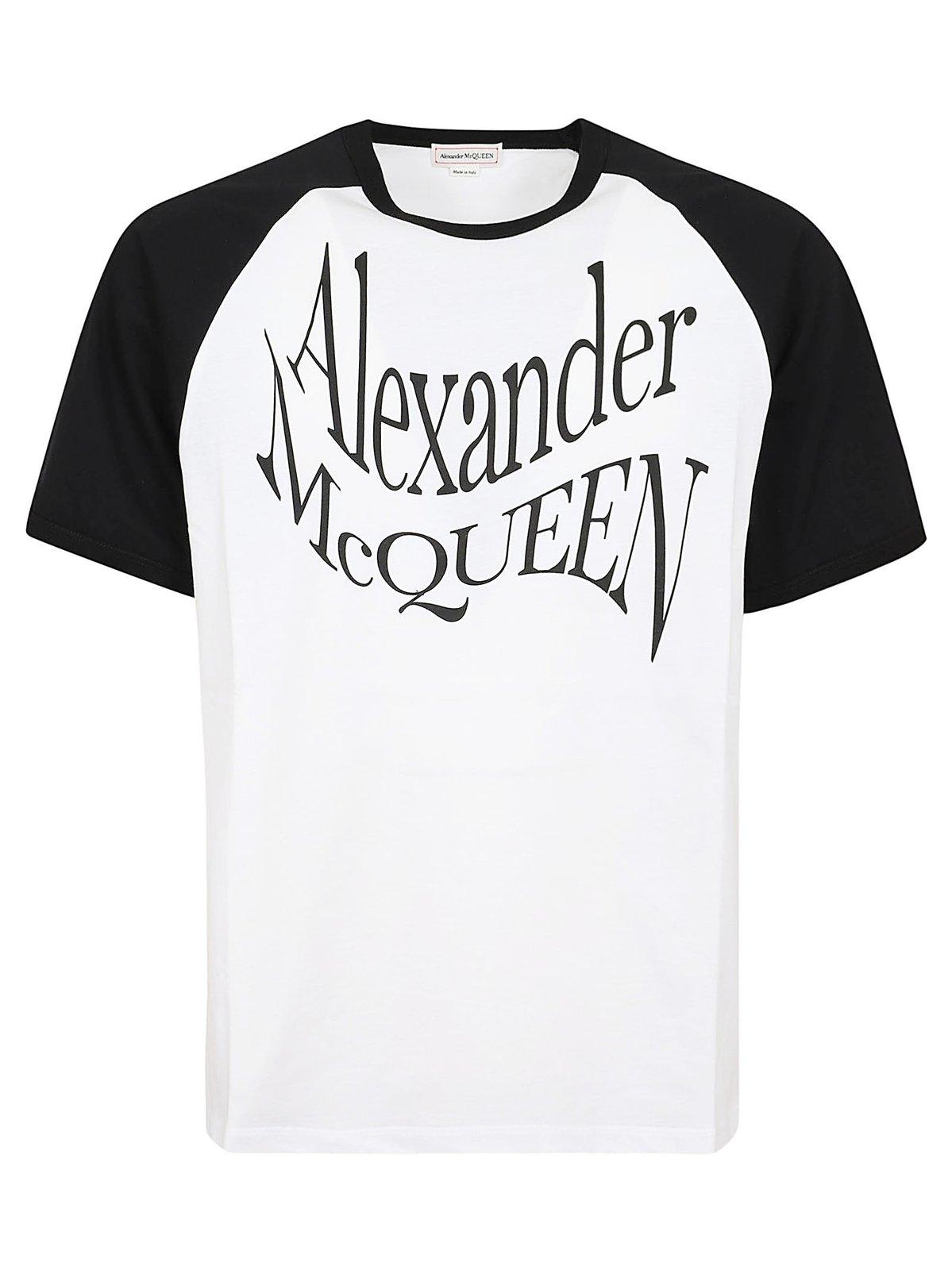 Shop Alexander Mcqueen Logo Printed Crewneck T-shirt
